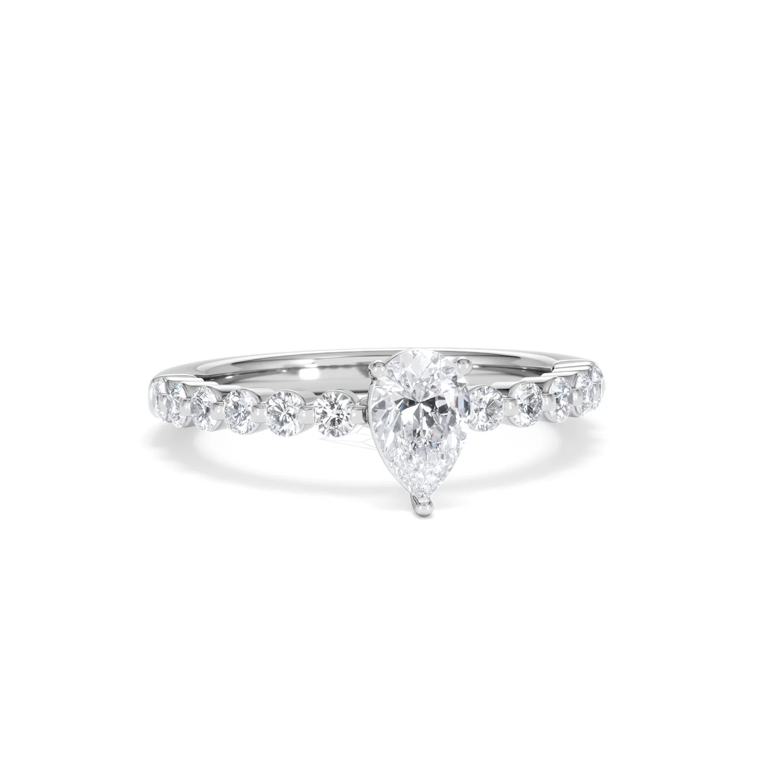 Solstice Pear Cut 0.80ct Lab Diamond Engagement Ring F/VS in 9k White Gold - Image 12