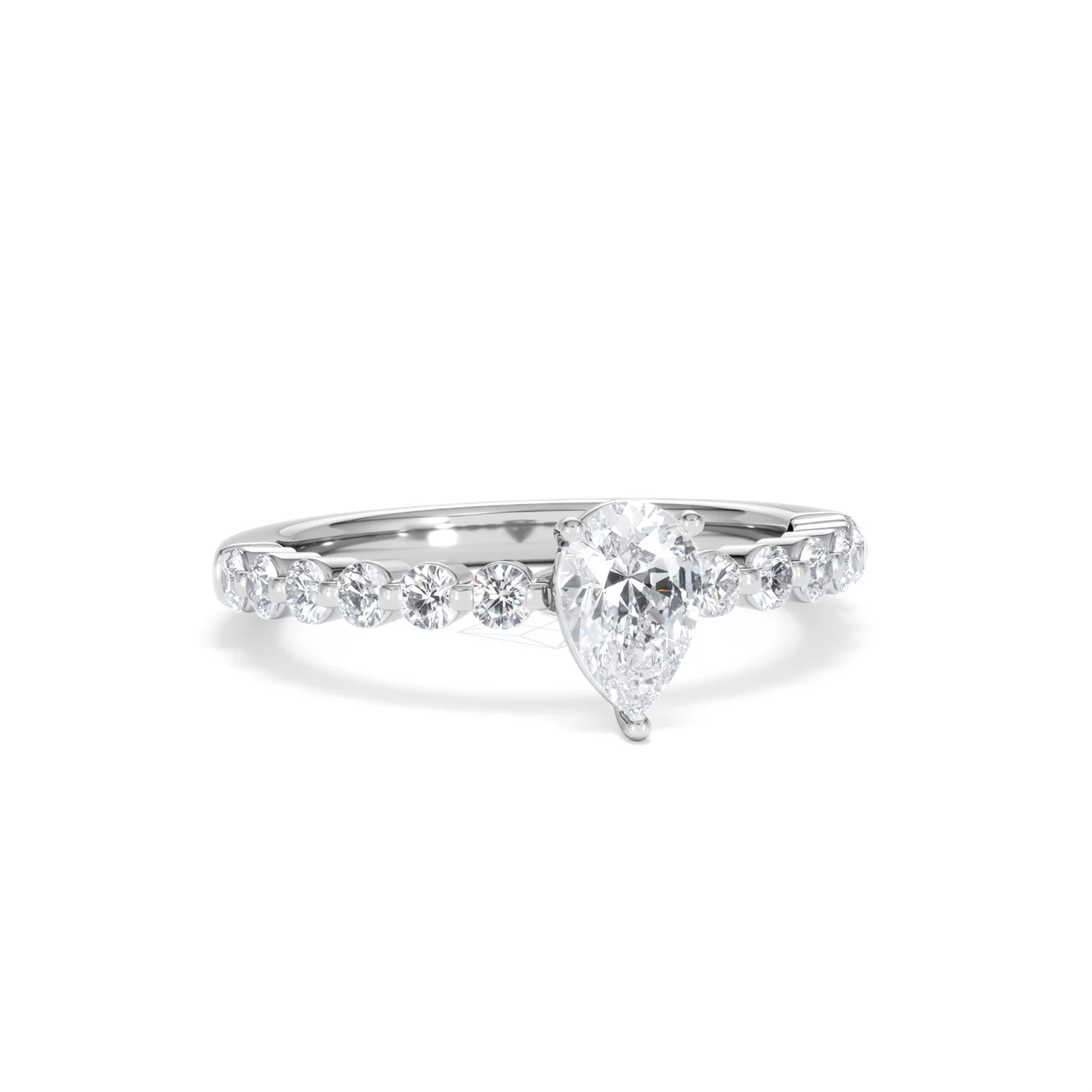 Solstice Pear Cut 0.80ct Lab Diamond Engagement Ring F/VS in 9k White Gold - Image 13