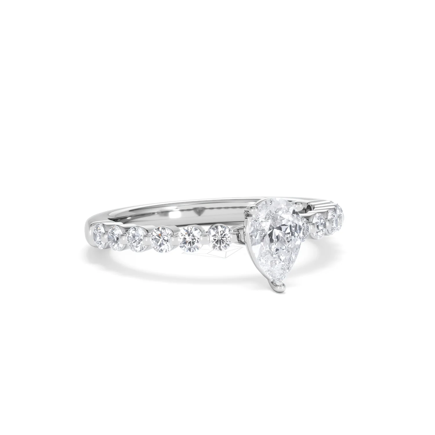 Solstice Pear Cut 0.80ct Lab Diamond Engagement Ring F/VS in 9k White Gold - Image 15