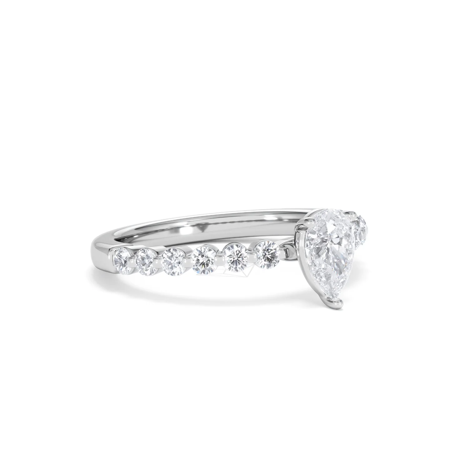 Solstice Pear Cut 0.80ct Lab Diamond Engagement Ring F/VS in 9k White Gold - Image 18