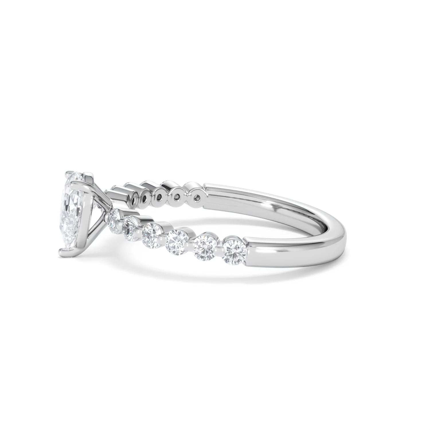 Solstice Pear Cut 0.80ct Lab Diamond Engagement Ring F/VS in 9k White Gold - Image 72