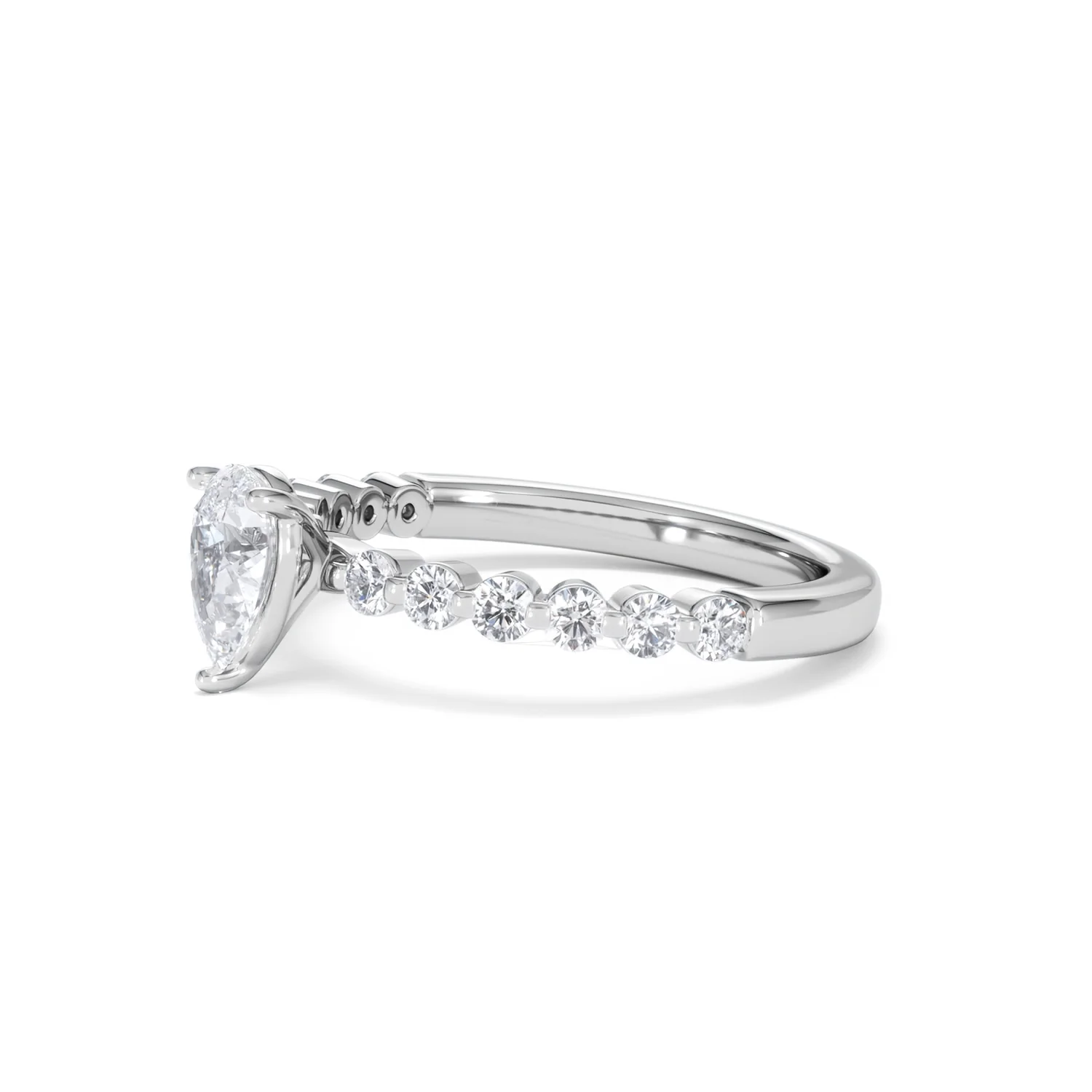 Solstice Pear Cut 0.80ct Lab Diamond Engagement Ring F/VS in 9k White Gold - Image 77