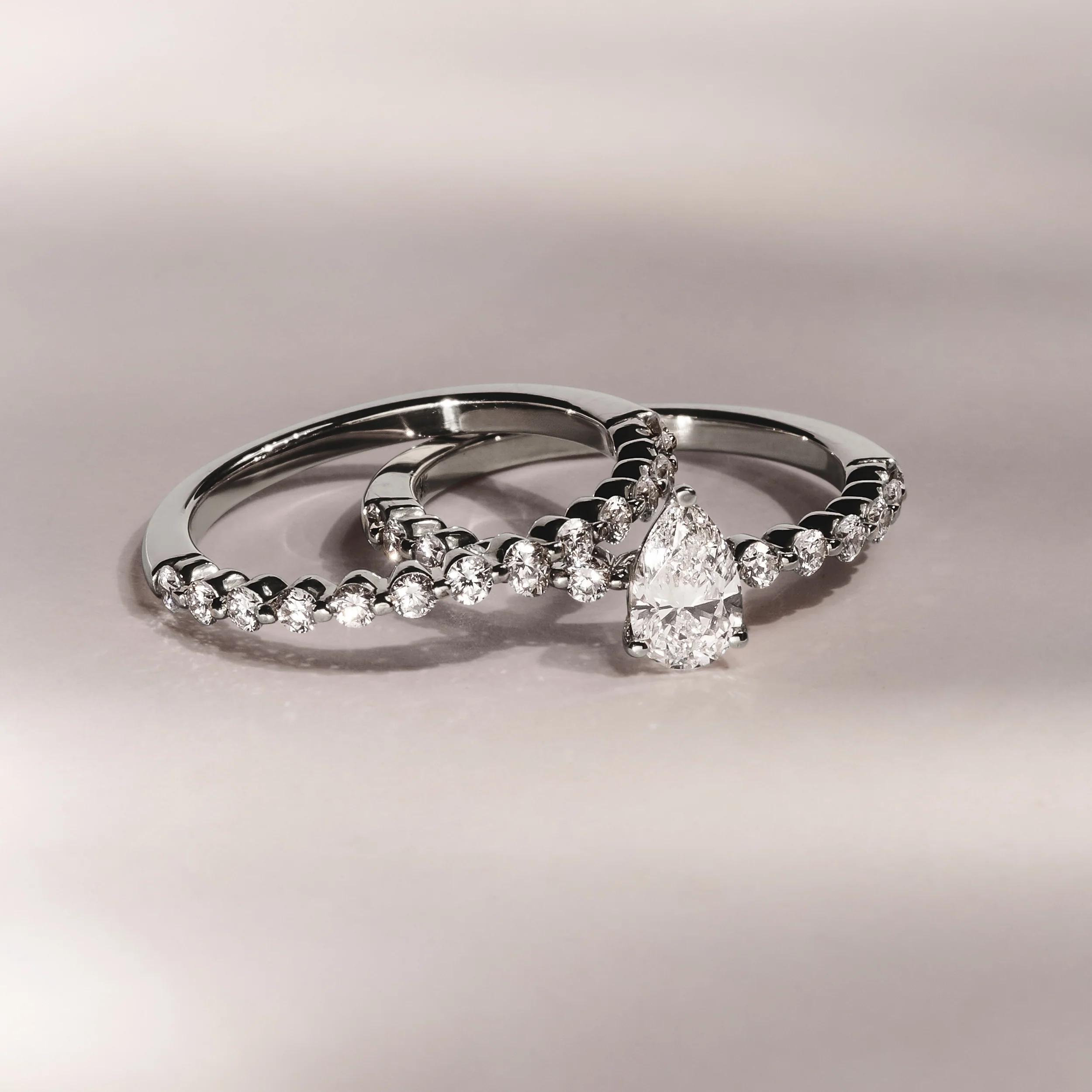 Solstice Pear Cut 0.80ct Lab Diamond Engagement Ring F/VS in 9k White Gold - Image 8
