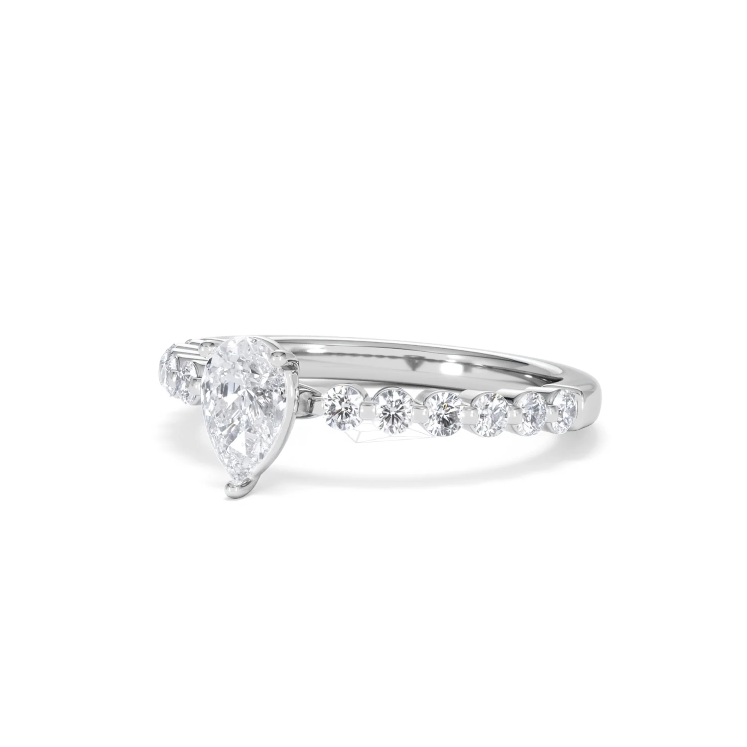 Solstice Pear Cut 0.80ct Lab Diamond Engagement Ring F/VS in 9k White Gold - Image 83