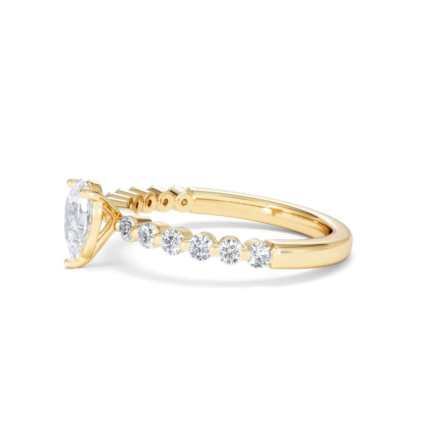 Solstice Pear Cut 0.80ct Lab Diamond Pear Shape Engagement Ring F/VS in 9k Gold - Image 74