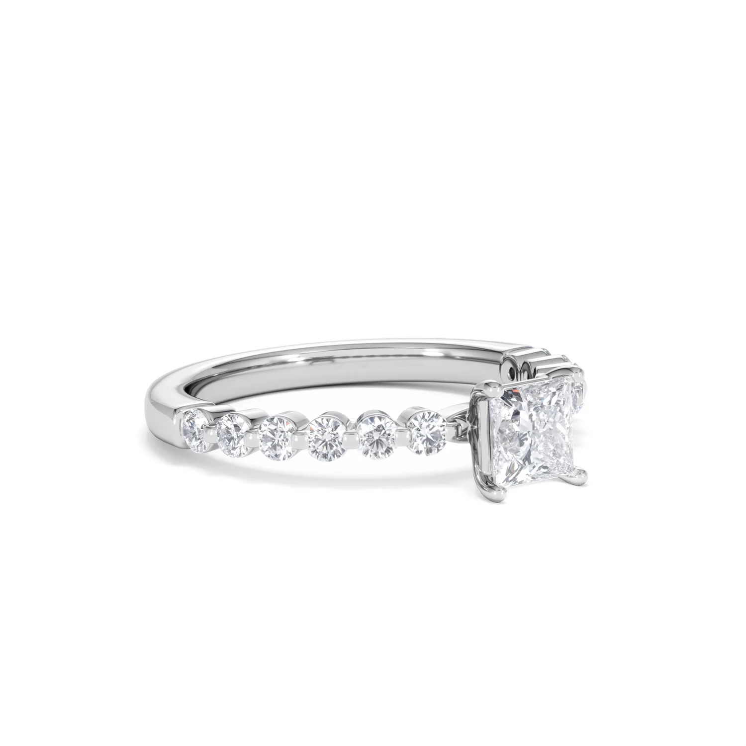 Solstice Princess Cut 0.80ct Lab Diamond Engagement Ring F/VS in 9k White Gold - Image 18
