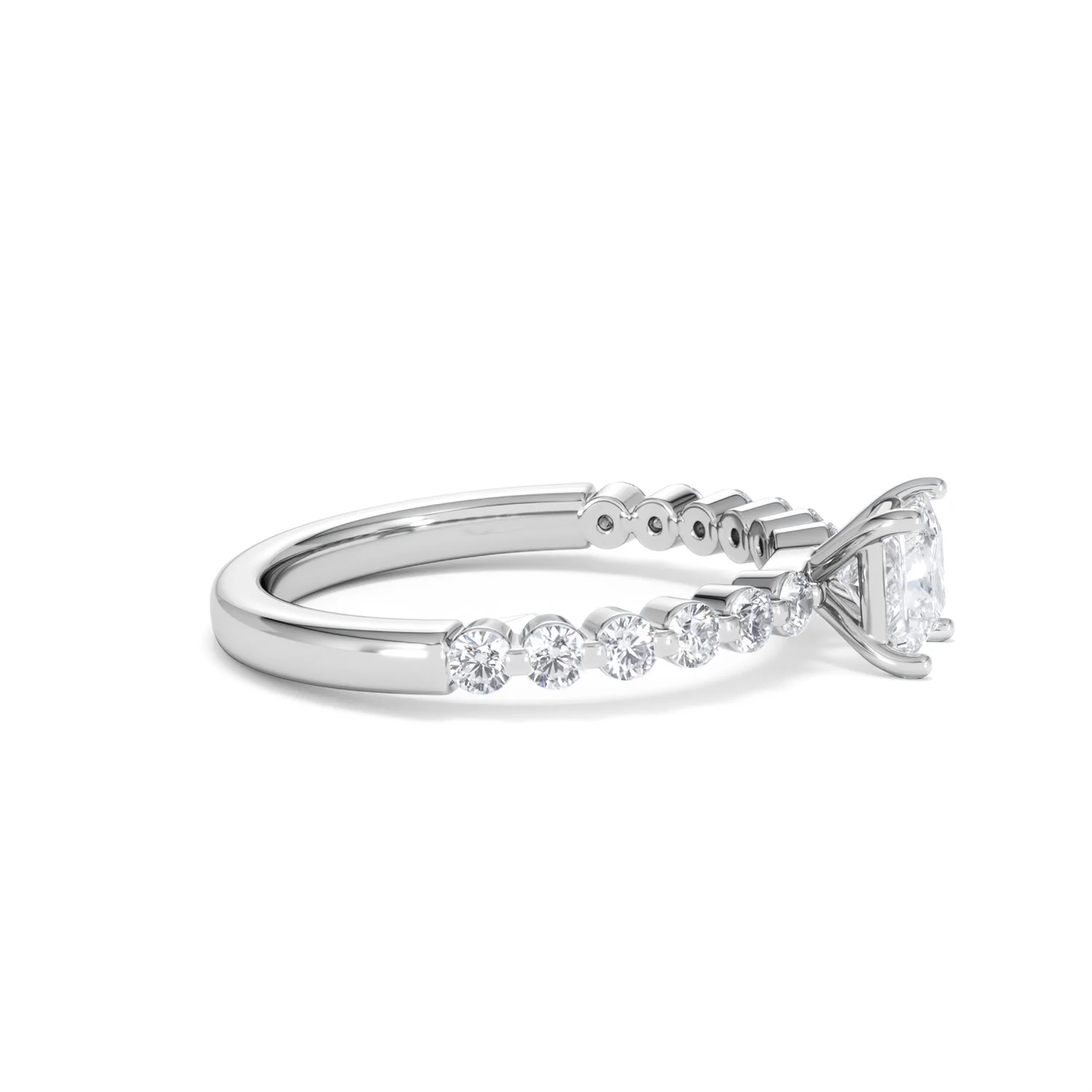 Solstice Princess Cut 0.80ct Lab Diamond Engagement Ring F/VS in 9k White Gold - Image 27