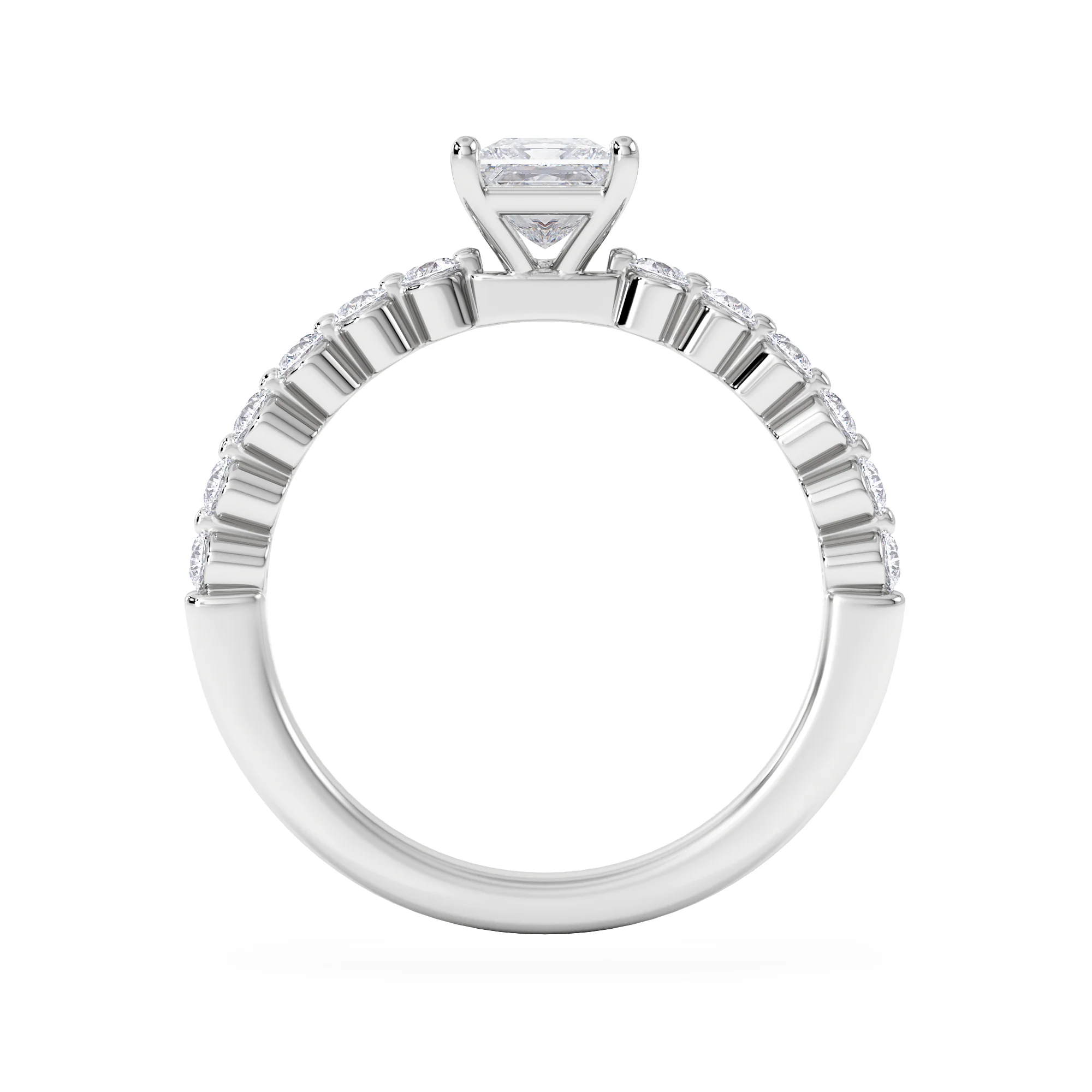 Solstice Princess Cut 0.80ct Lab Diamond Engagement Ring F/VS in 9k White Gold - Image 3