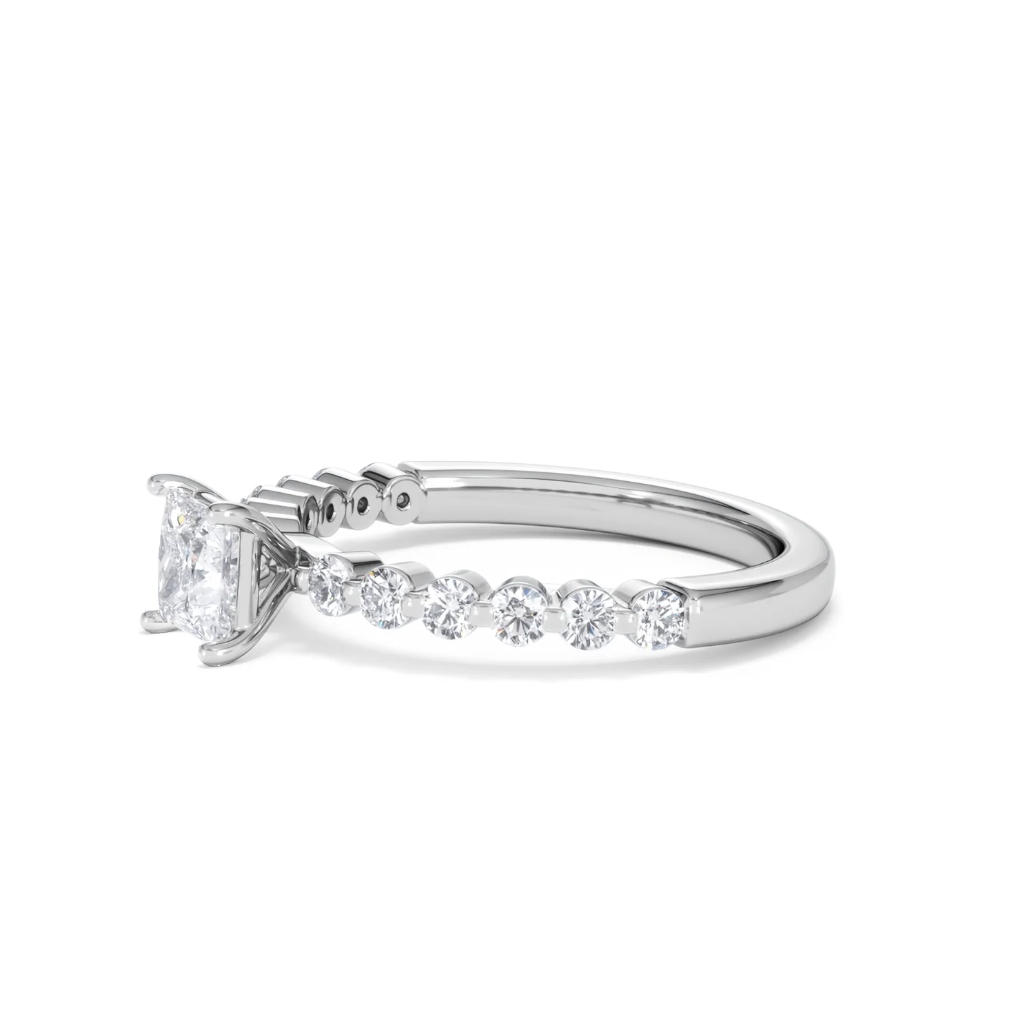Solstice Princess Cut 0.80ct Lab Diamond Engagement Ring F/VS in 9k White Gold - Image 76