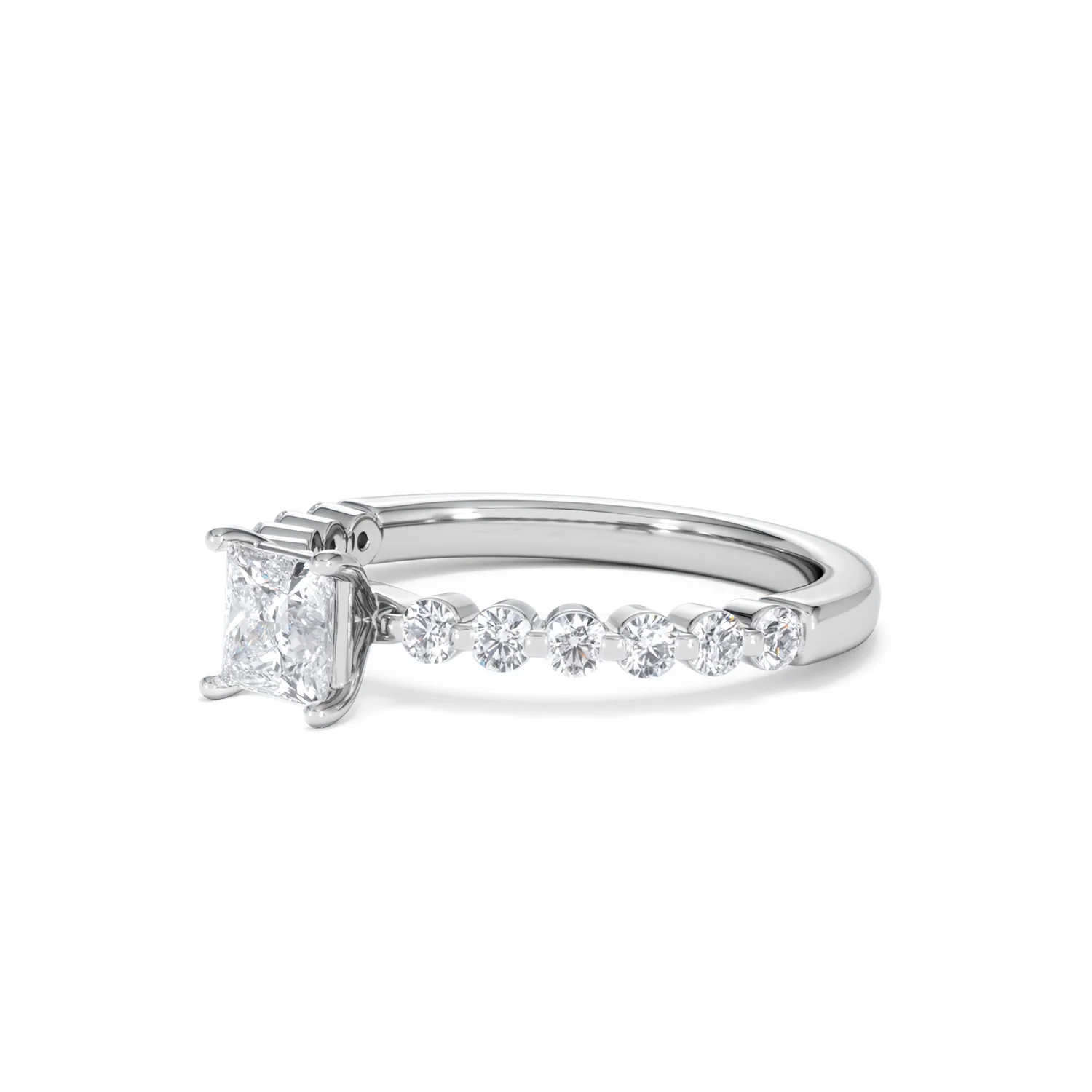 Solstice Princess Cut 0.80ct Lab Diamond Engagement Ring F/VS in 9k White Gold - Image 80