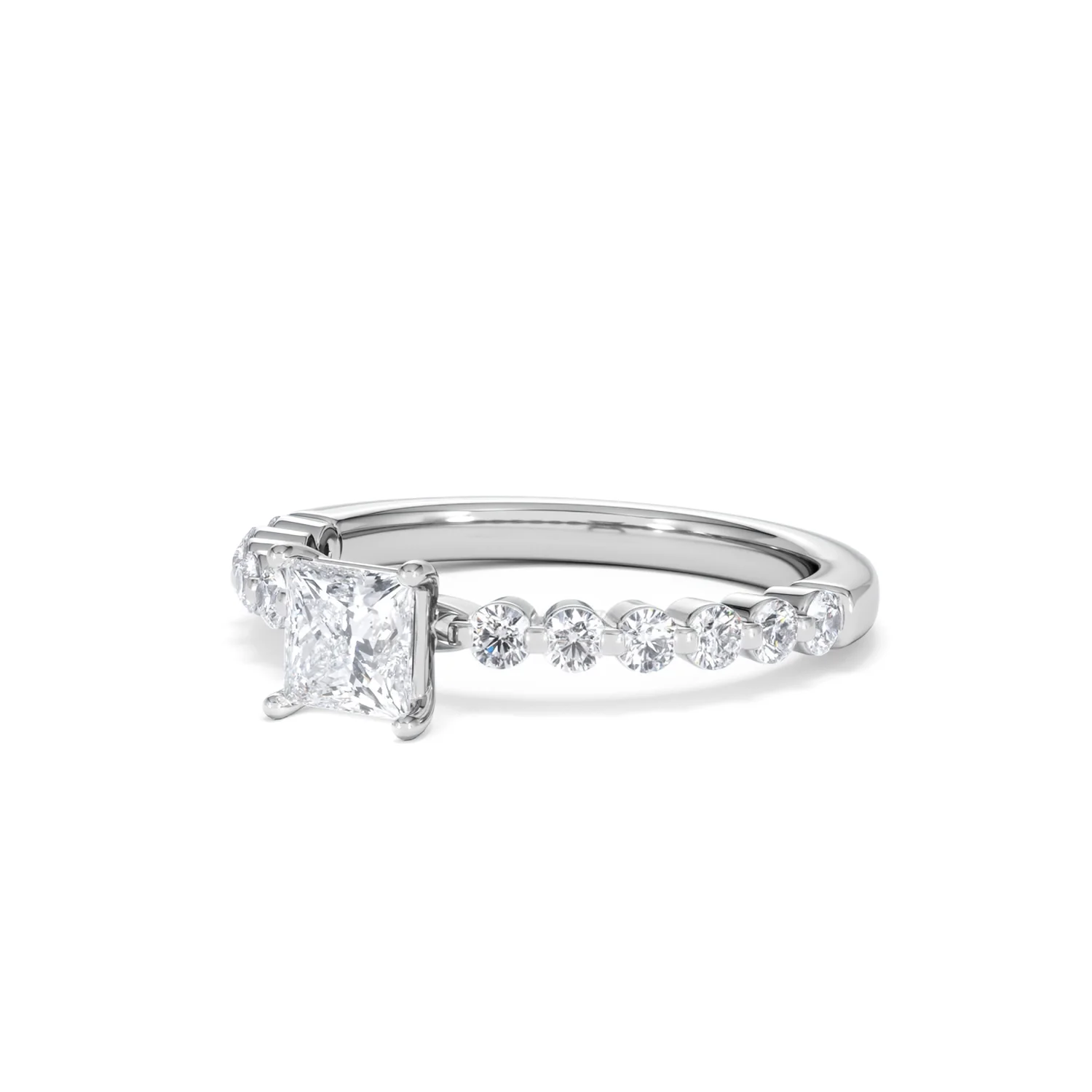 Solstice Princess Cut 0.80ct Lab Diamond Engagement Ring F/VS in 9k White Gold - Image 83