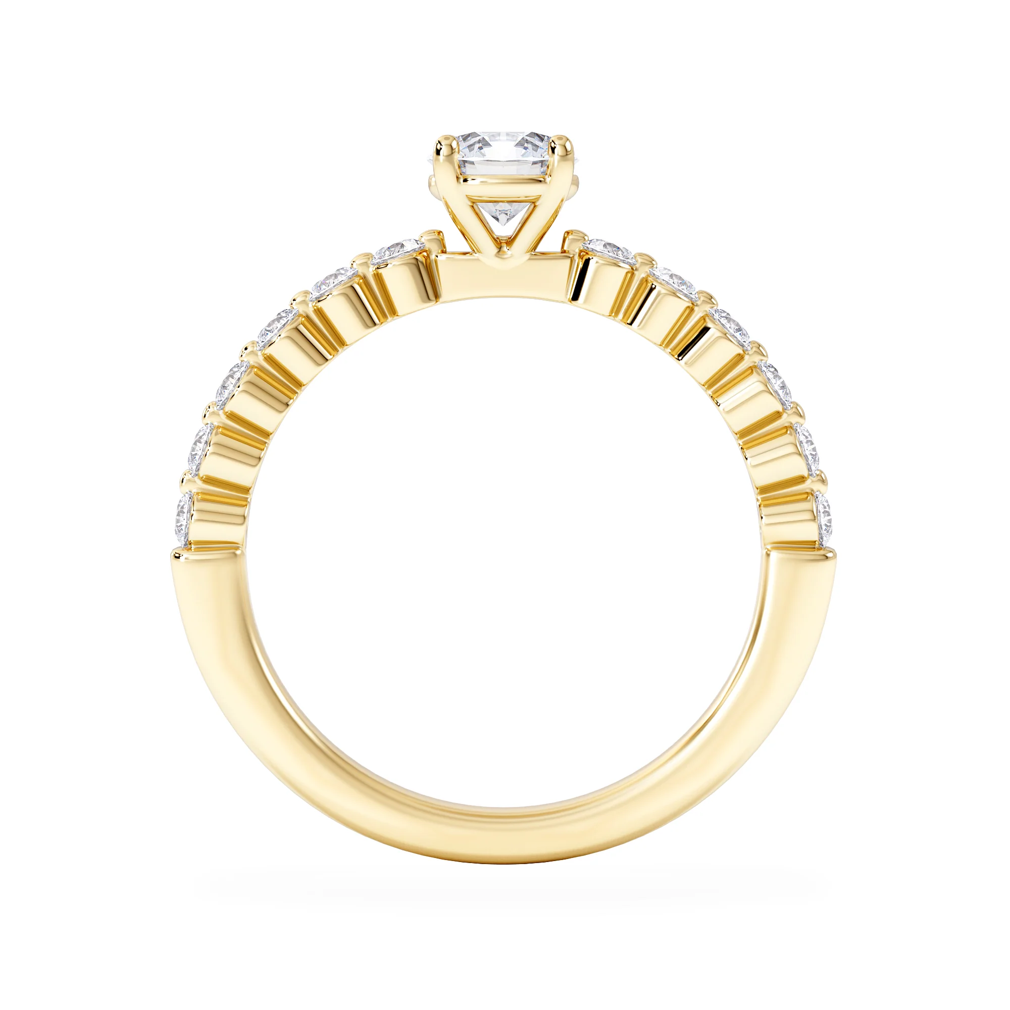 Solstice Round Cut 0.80ct Lab Diamond Engagement Ring F/VS in 9k Gold - Image 3