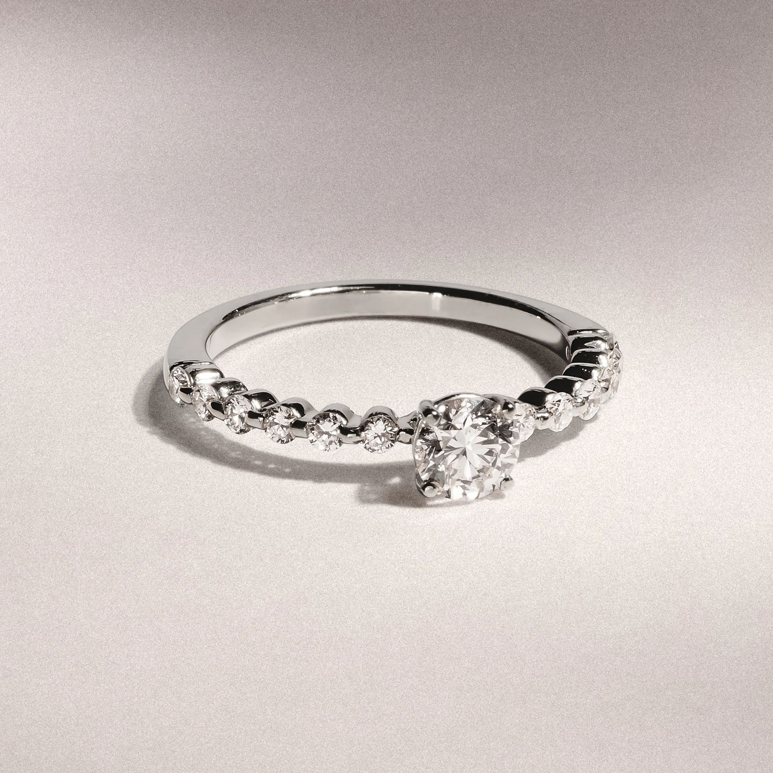 Solstice Round Cut 0.80ct Lab Diamond Engagement Ring F/VS in 9k White Gold - Image 6