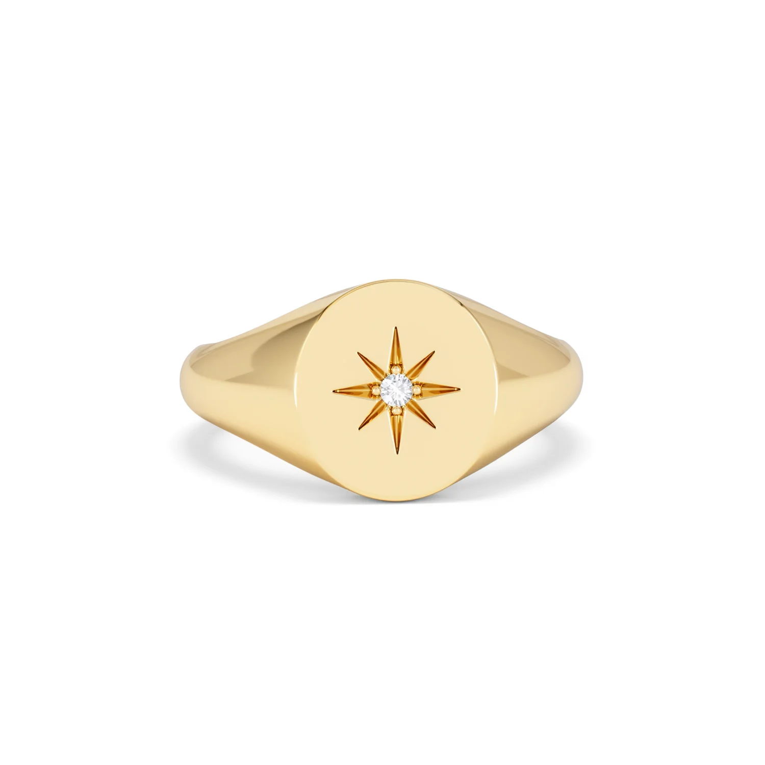 Star Signet Lab Diamond Ring in 18K Gold Vermeil - Image 10