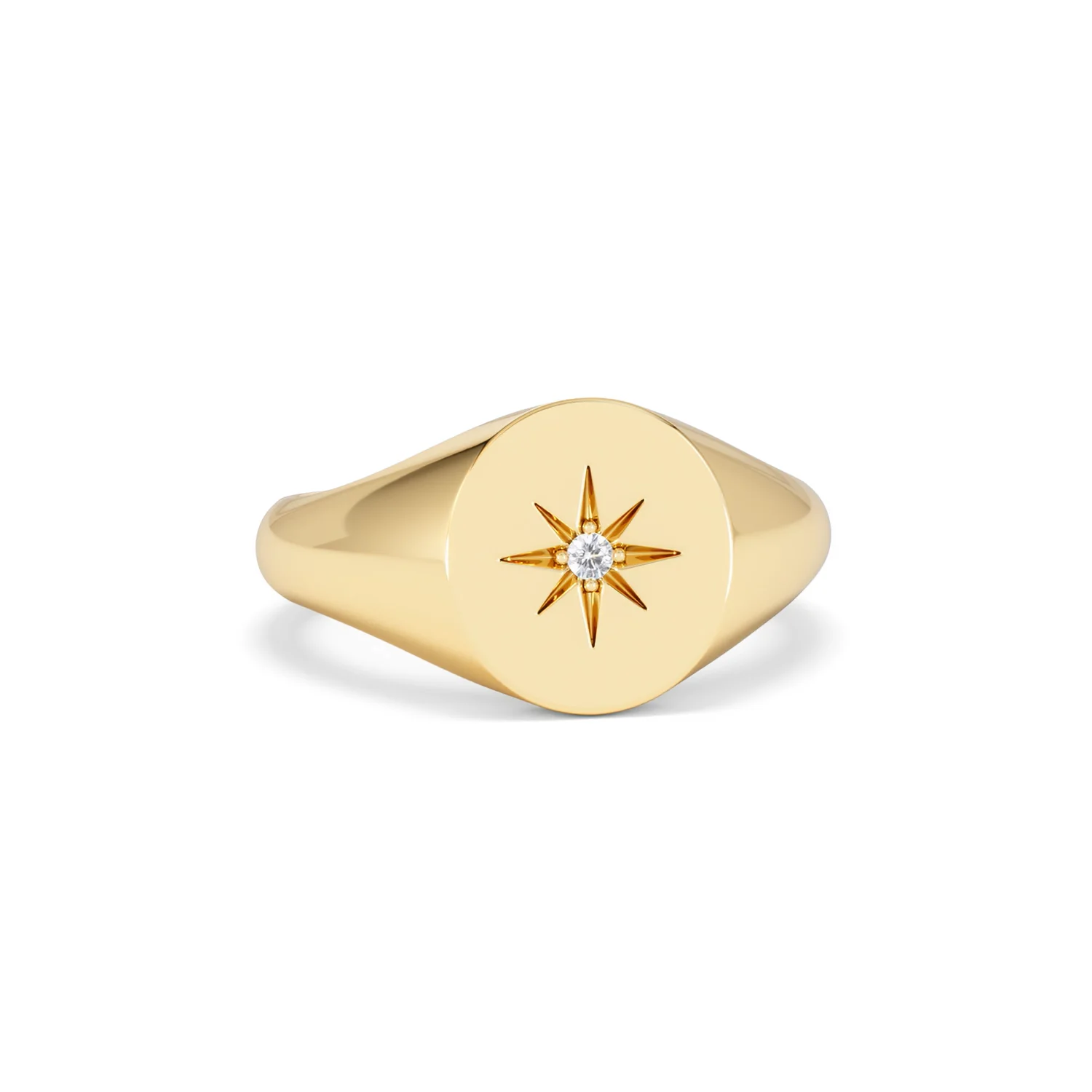 Star Signet Lab Diamond Ring in 18K Gold Vermeil - Image 11