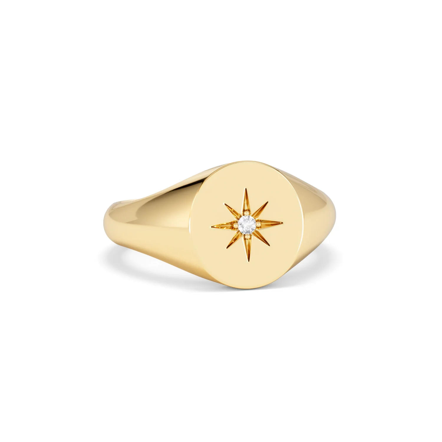 Star Signet Lab Diamond Ring in 18K Gold Vermeil - Image 12