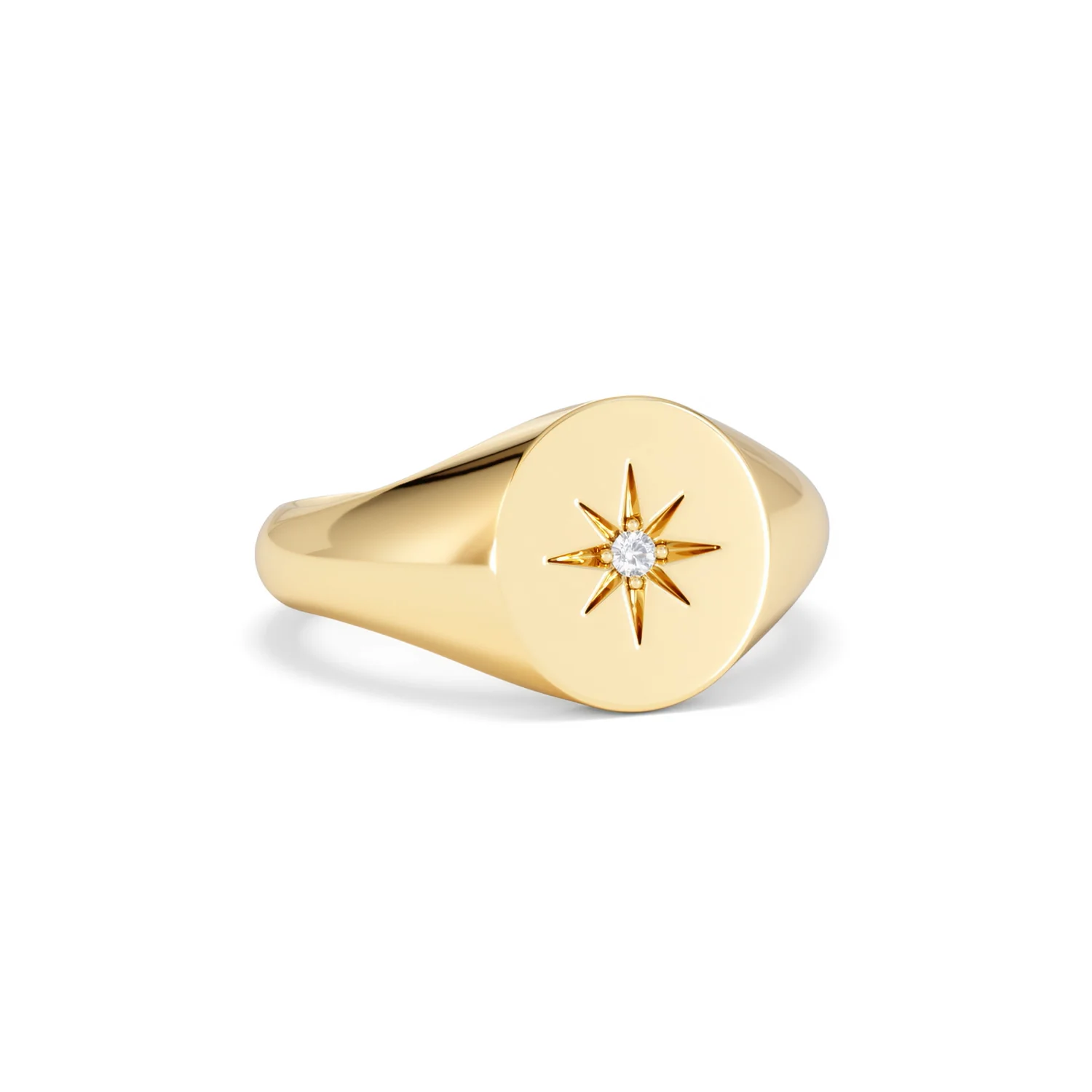 Star Signet Lab Diamond Ring in 18K Gold Vermeil - Image 13