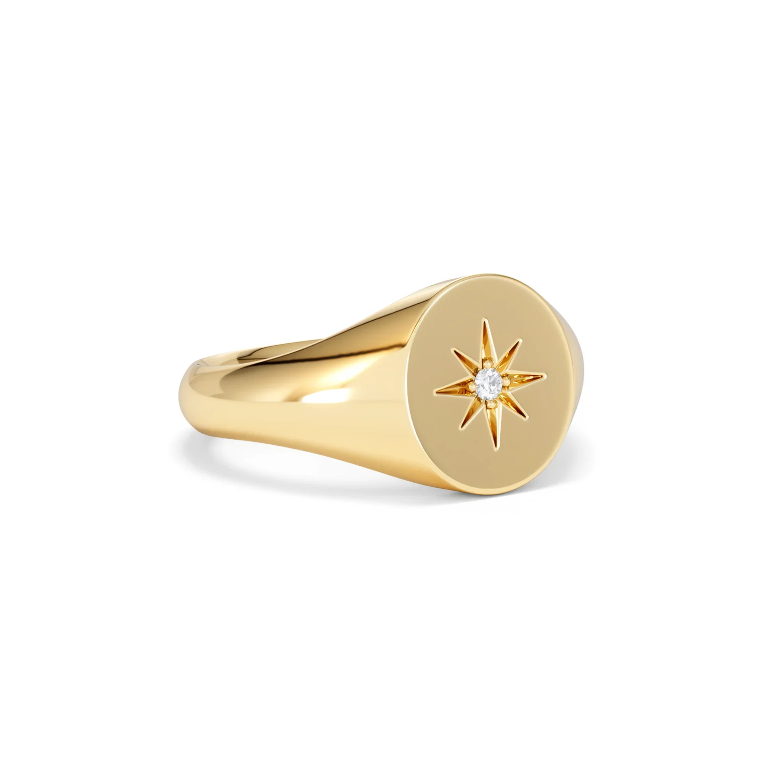 Star Signet Lab Diamond Ring in 18K Gold Vermeil - Image 16