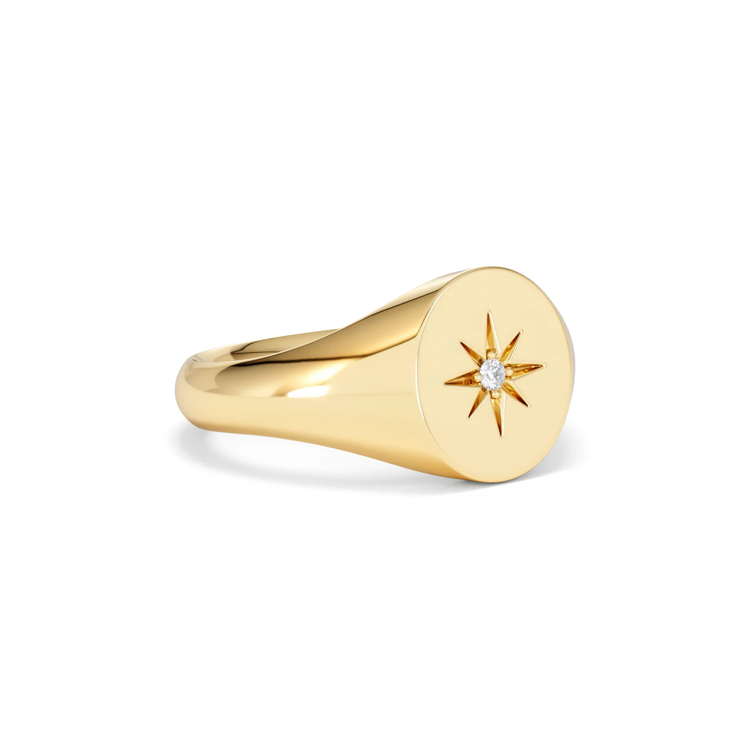 Star Signet Lab Diamond Ring in 18K Gold Vermeil - Image 17