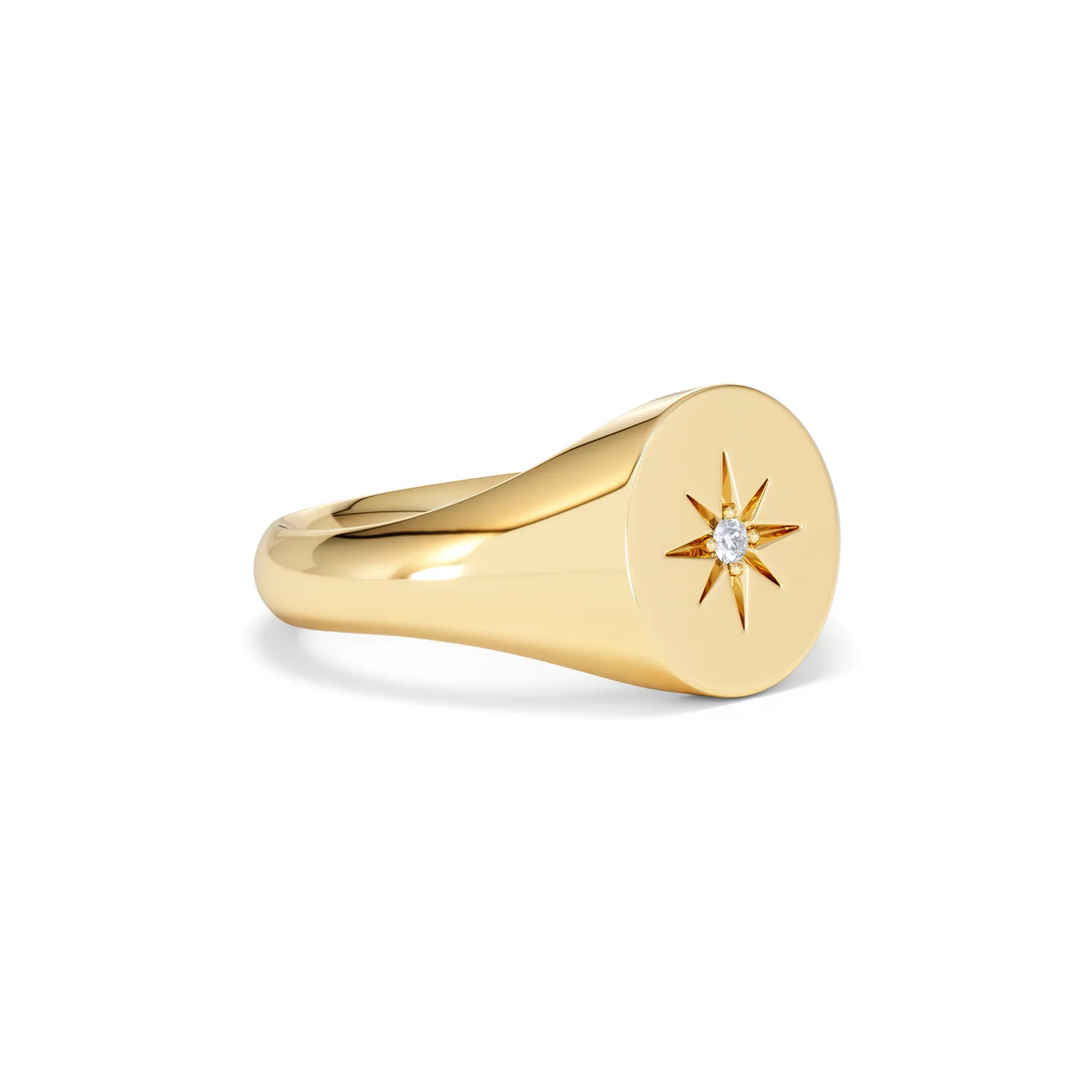Star Signet Lab Diamond Ring in 18K Gold Vermeil - Image 18
