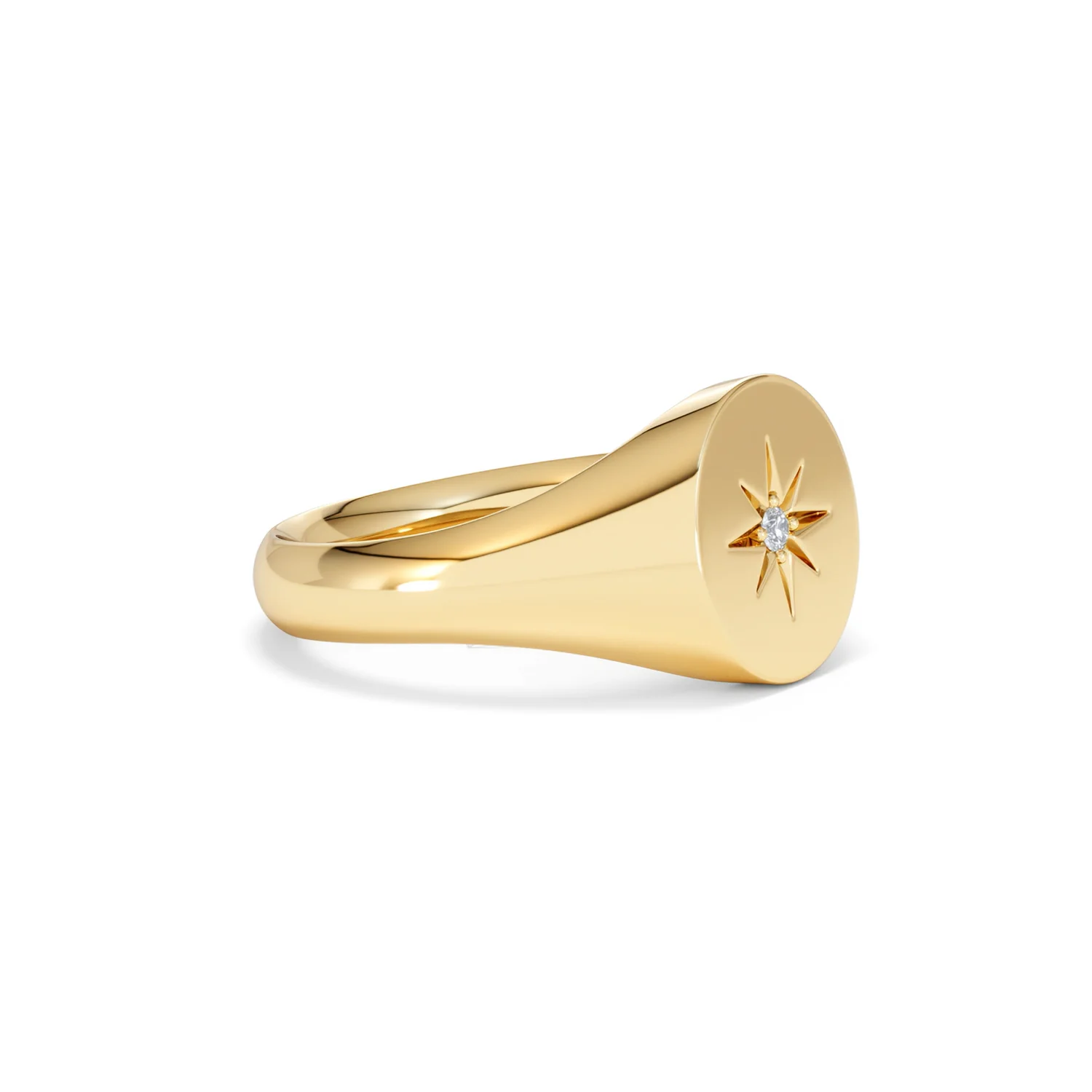 Star Signet Lab Diamond Ring in 18K Gold Vermeil - Image 21