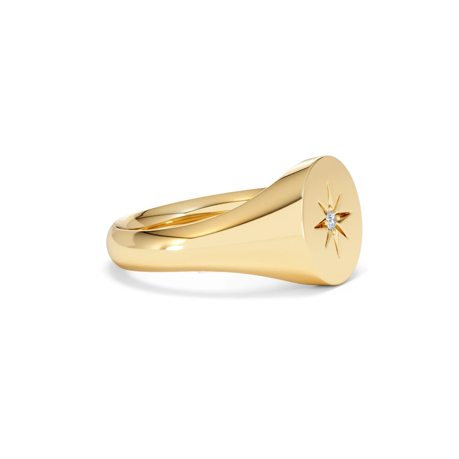 Star Signet Lab Diamond Ring in 18K Gold Vermeil - Image 22