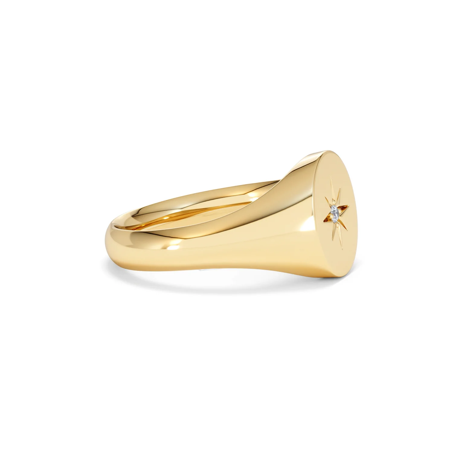 Star Signet Lab Diamond Ring in 18K Gold Vermeil - Image 24