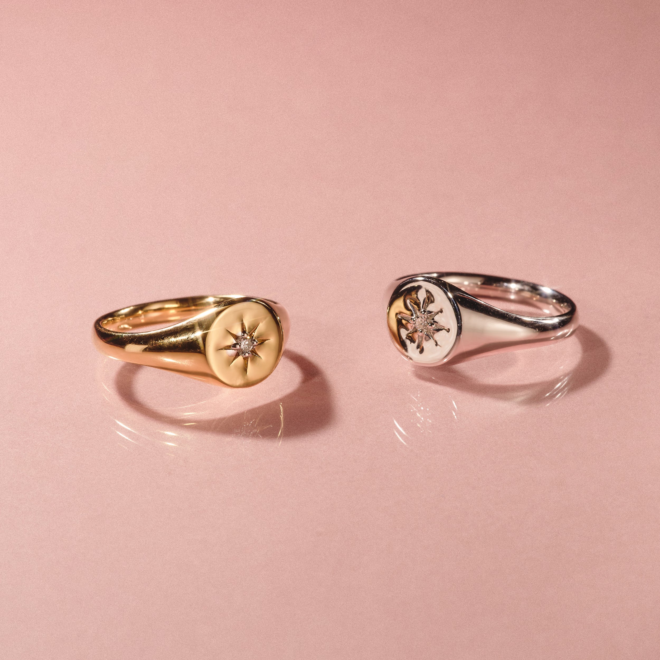 Star Signet Lab Diamond Ring in 18K Gold Vermeil - Image 7