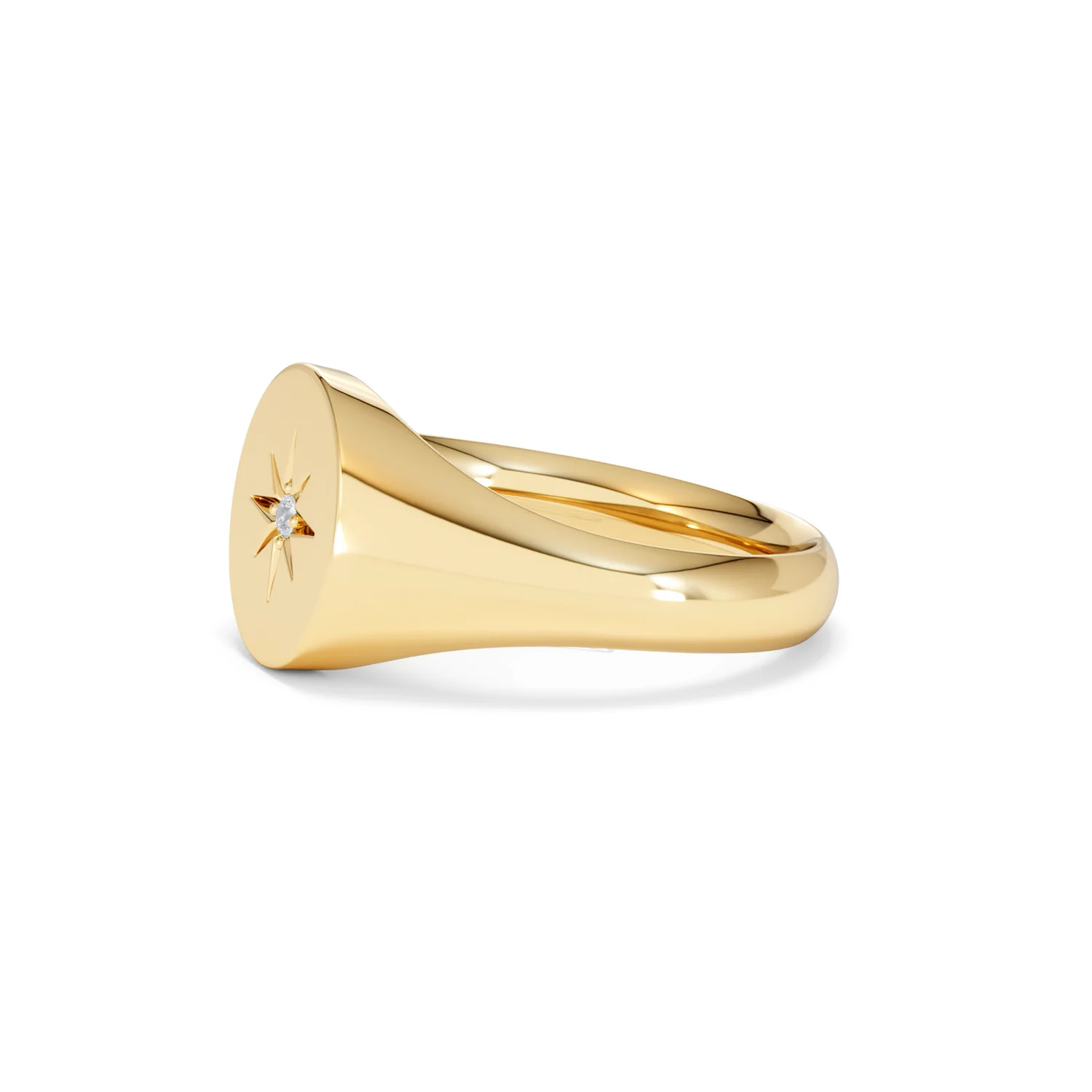 Star Signet Lab Diamond Ring in 18K Gold Vermeil - Image 74