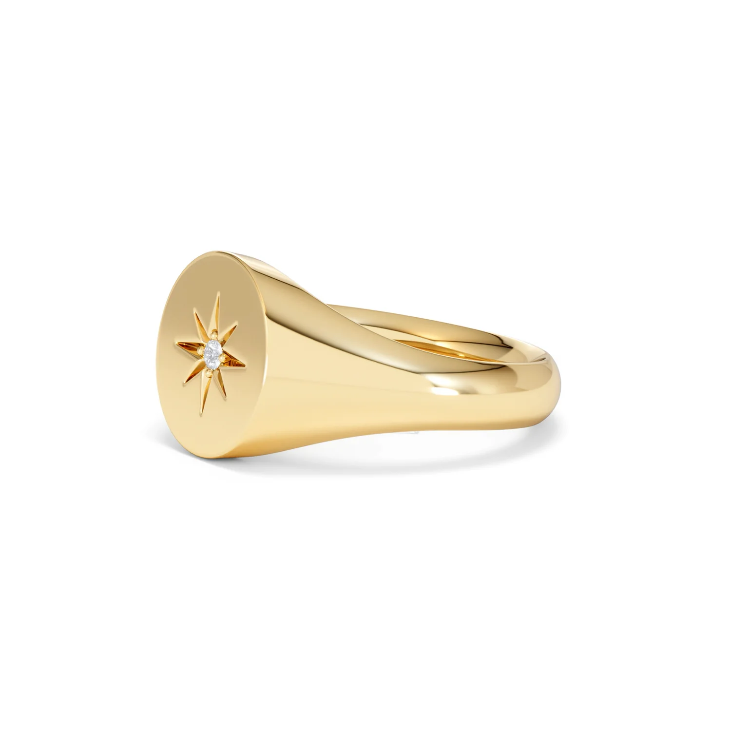Star Signet Lab Diamond Ring in 18K Gold Vermeil - Image 77