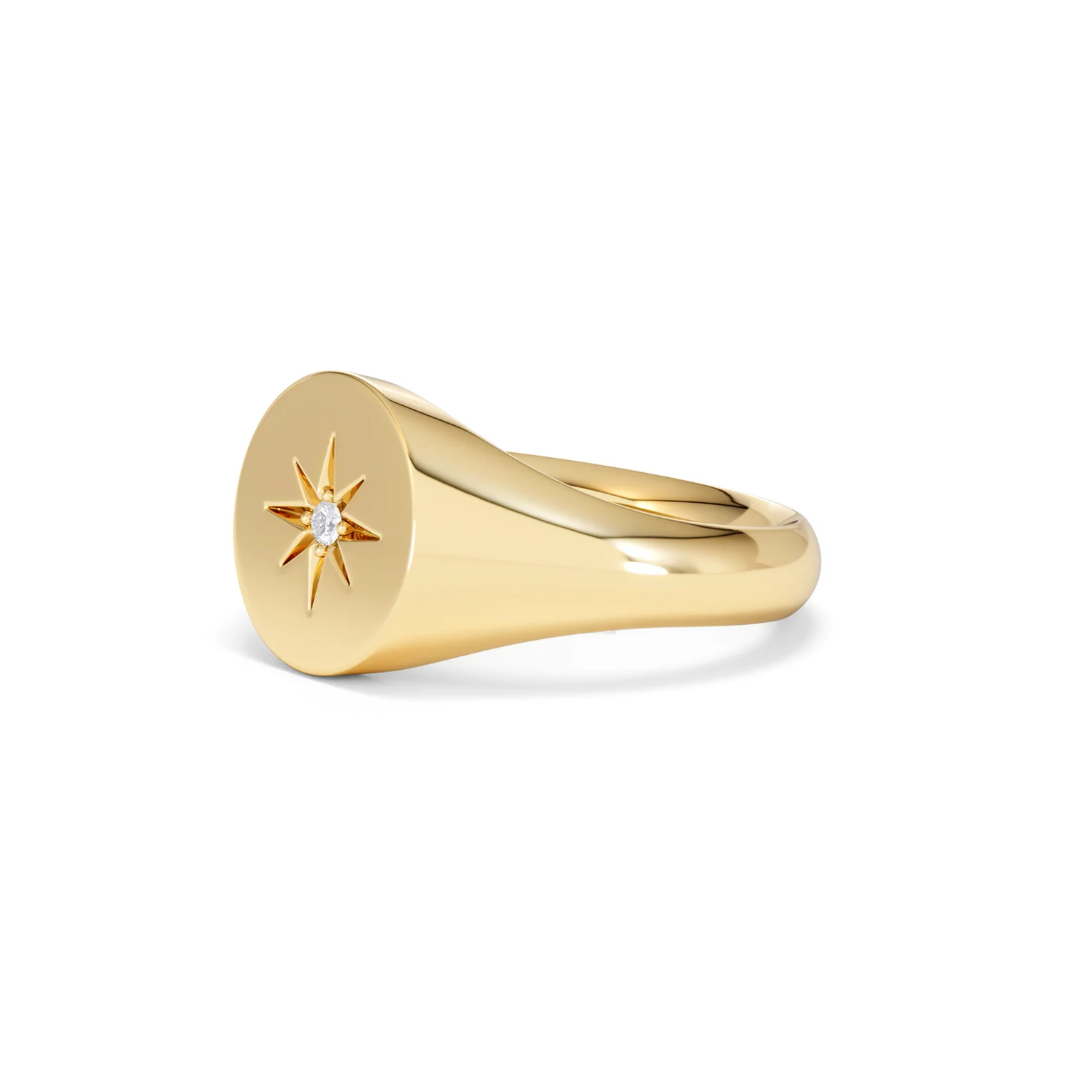 Star Signet Lab Diamond Ring in 18K Gold Vermeil - Image 78