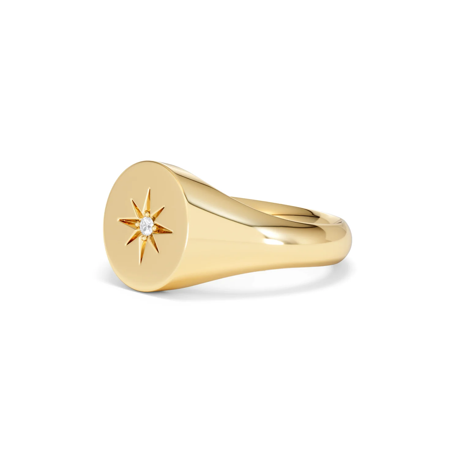Star Signet Lab Diamond Ring in 18K Gold Vermeil - Image 79