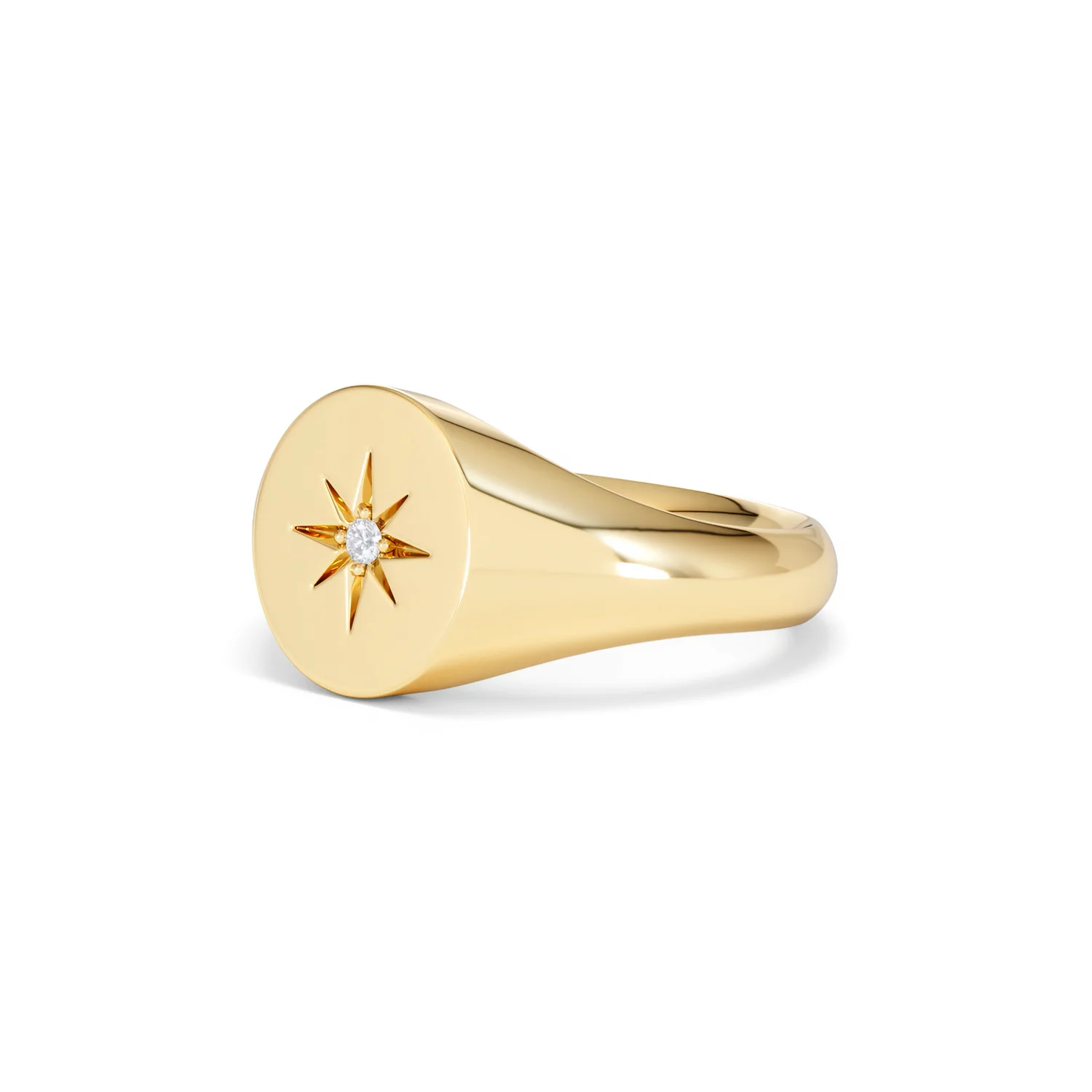Star Signet Lab Diamond Ring in 18K Gold Vermeil - Image 80