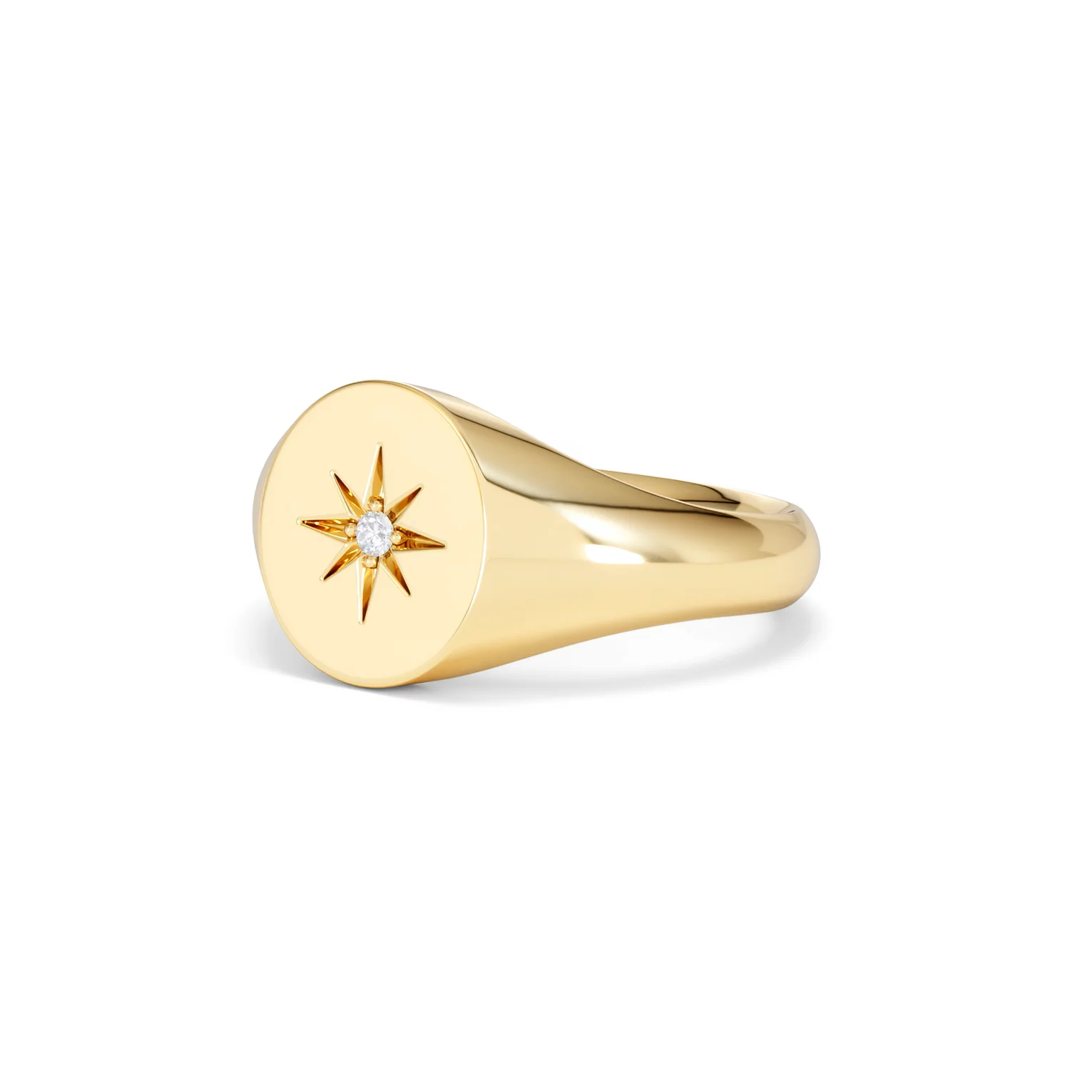 Star Signet Lab Diamond Ring in 18K Gold Vermeil - Image 81
