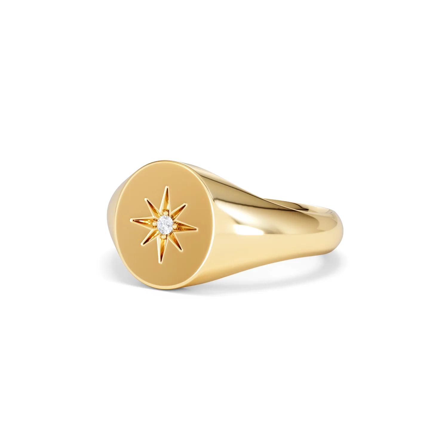 Star Signet Lab Diamond Ring in 18K Gold Vermeil - Image 82