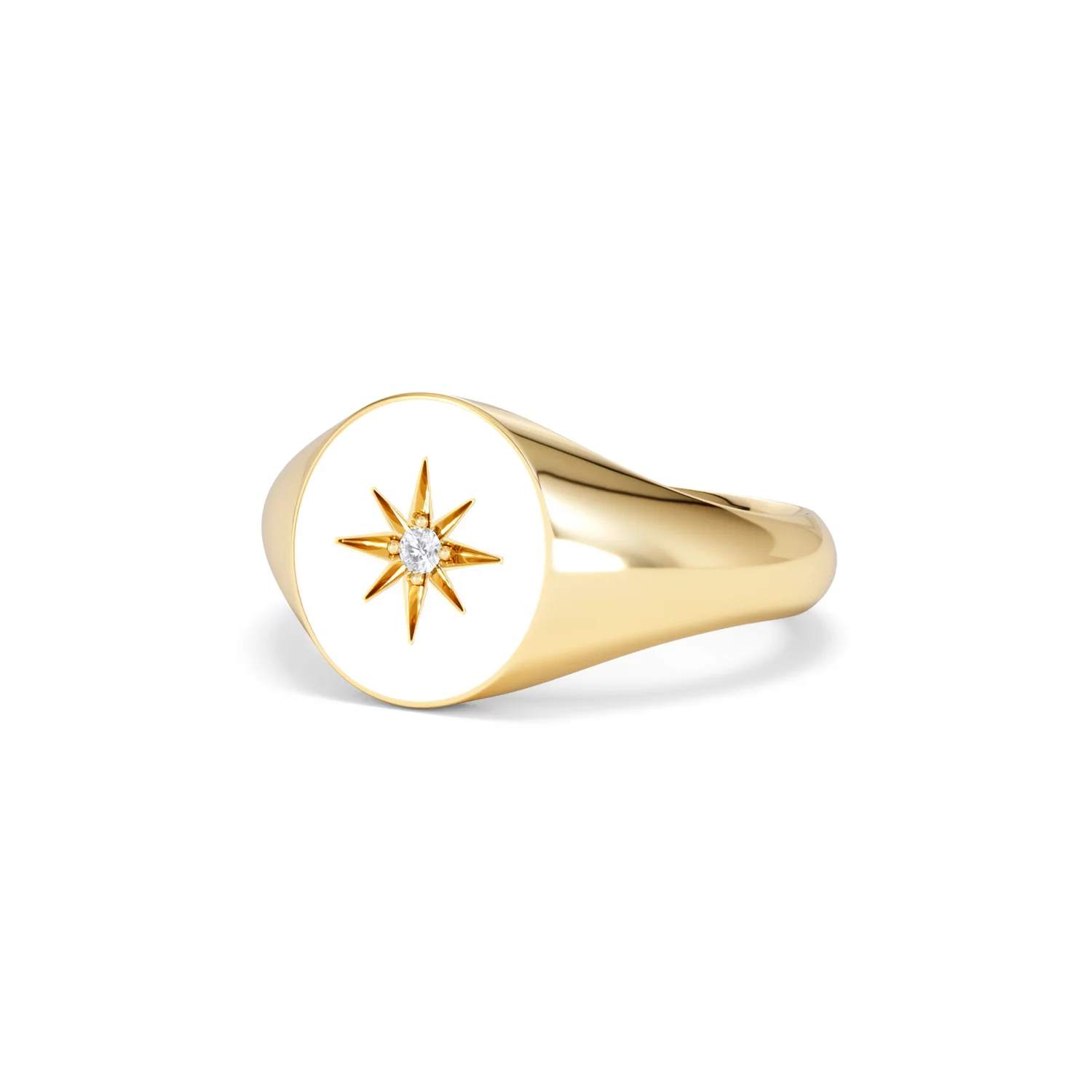 Star Signet Lab Diamond Ring in 18K Gold Vermeil - Image 83