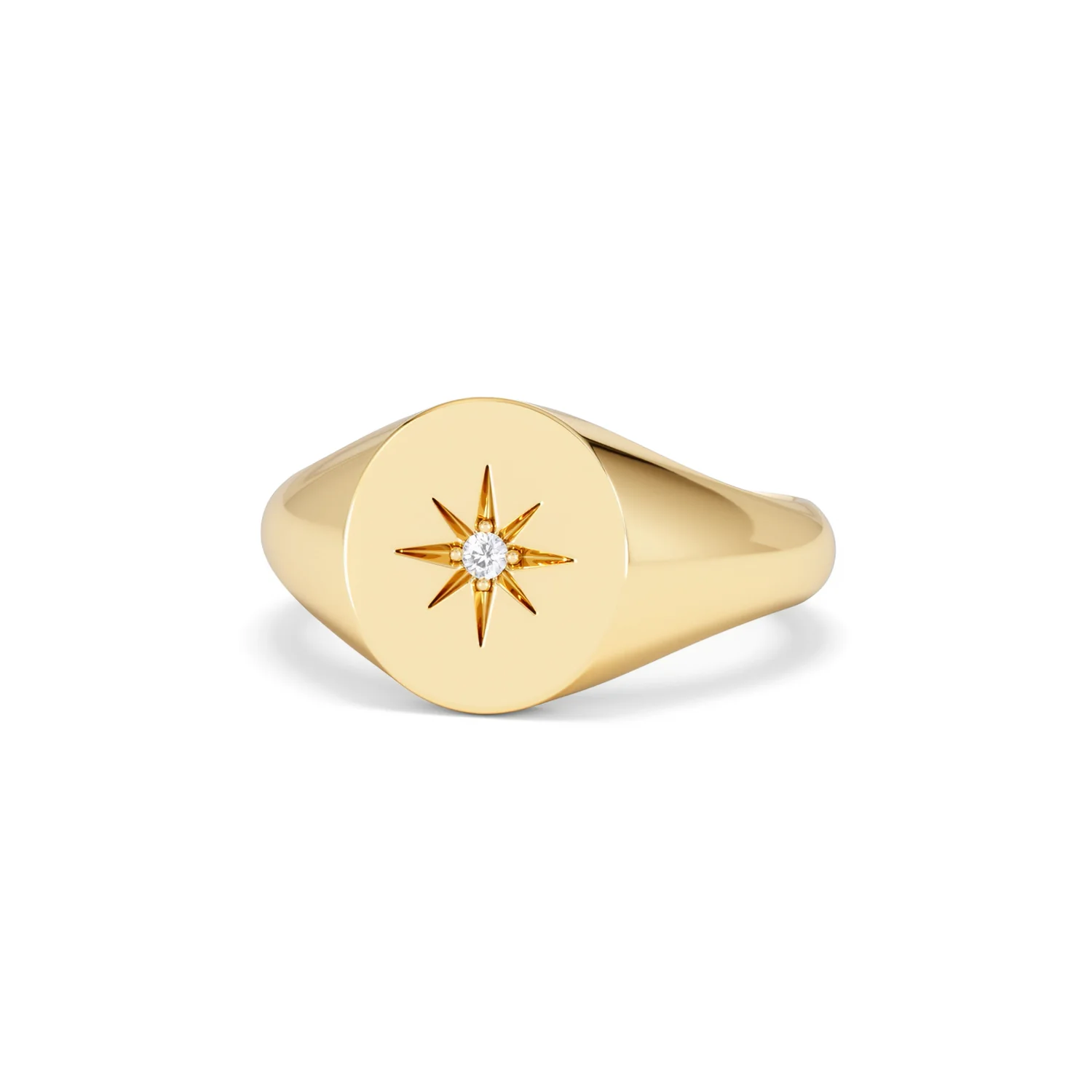 Star Signet Lab Diamond Ring in 18K Gold Vermeil - Image 86