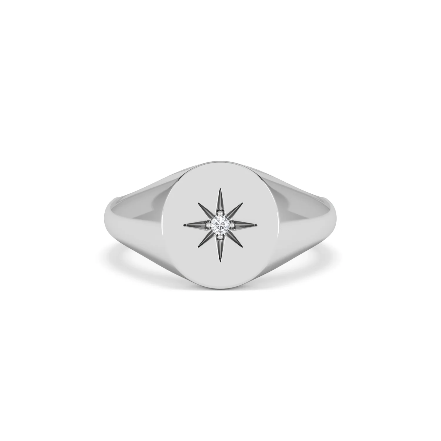 Star Signet Lab Diamond Ring in 925 Silver - Image 10