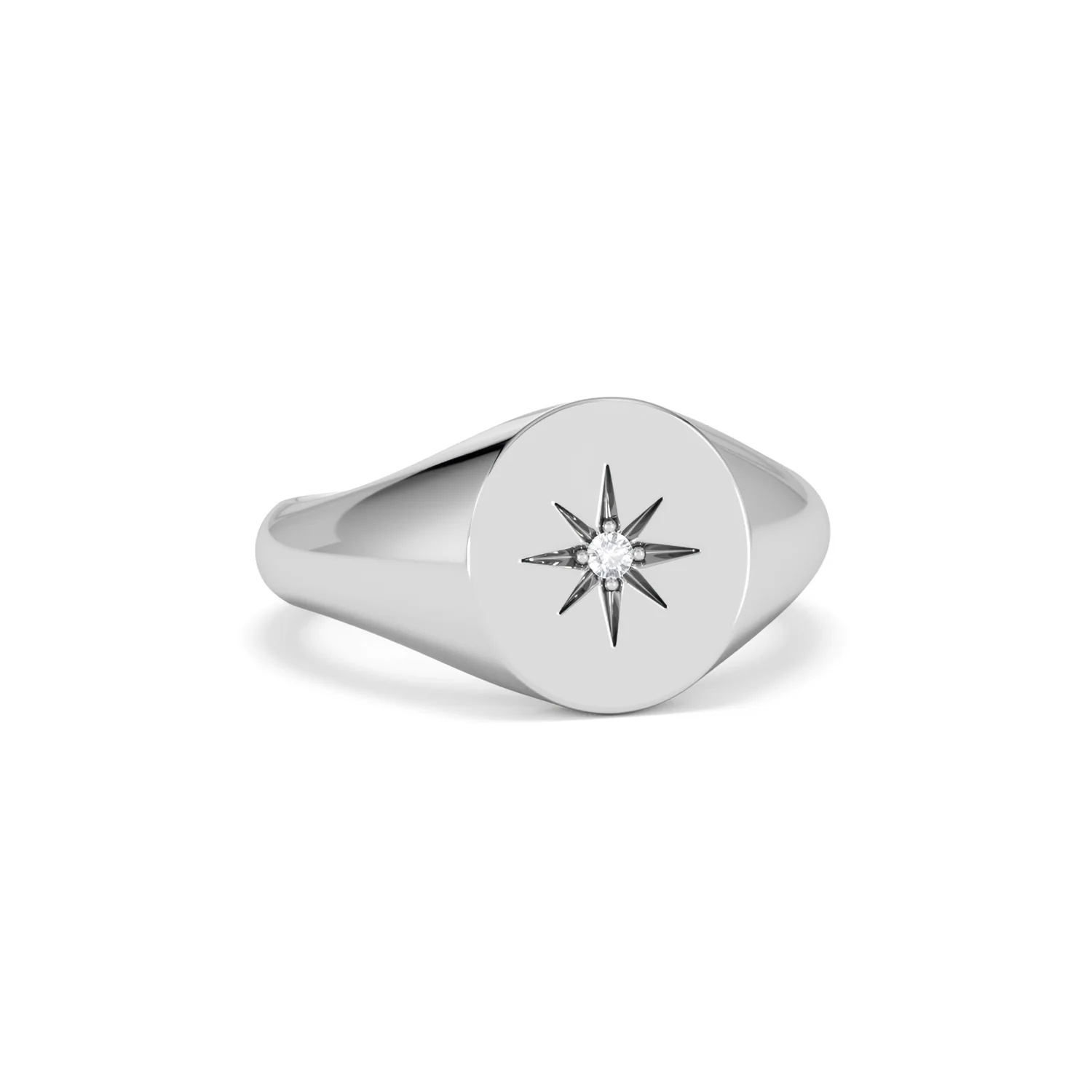 Star Signet Lab Diamond Ring in 925 Silver - Image 13
