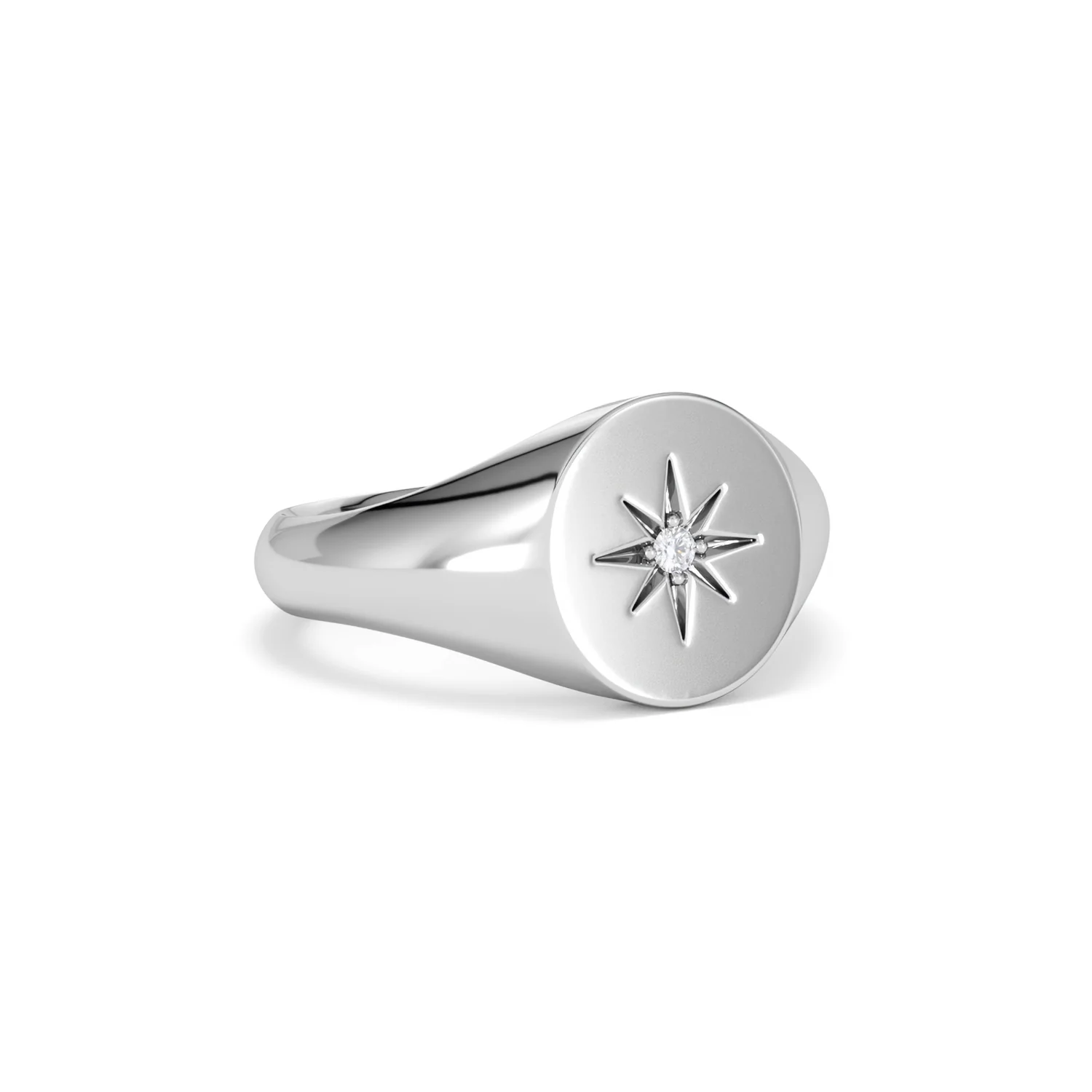 Star Signet Lab Diamond Ring in 925 Silver - Image 16