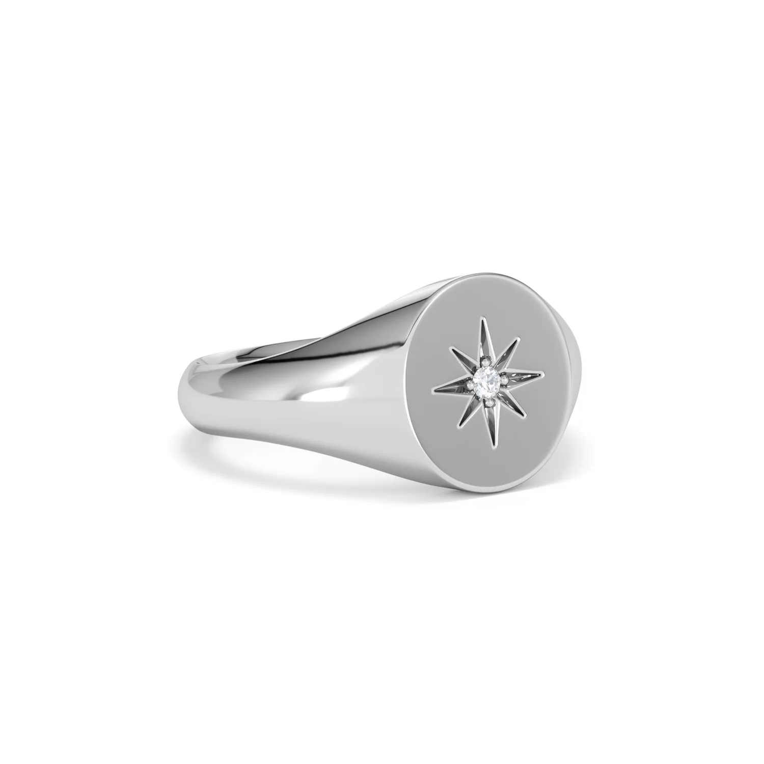 Star Signet Lab Diamond Ring in 925 Silver - Image 17