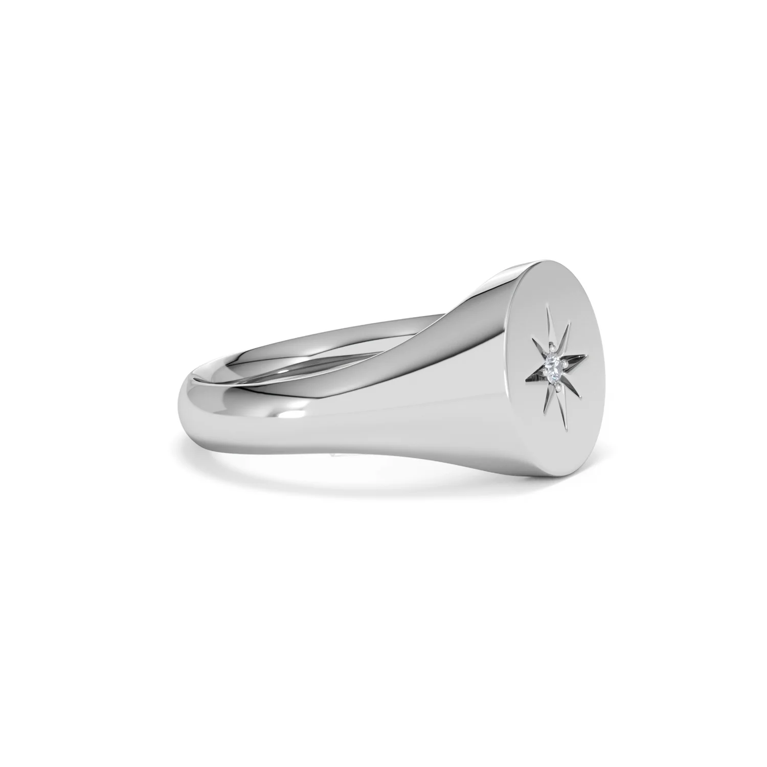 Star Signet Lab Diamond Ring in 925 Silver - Image 23