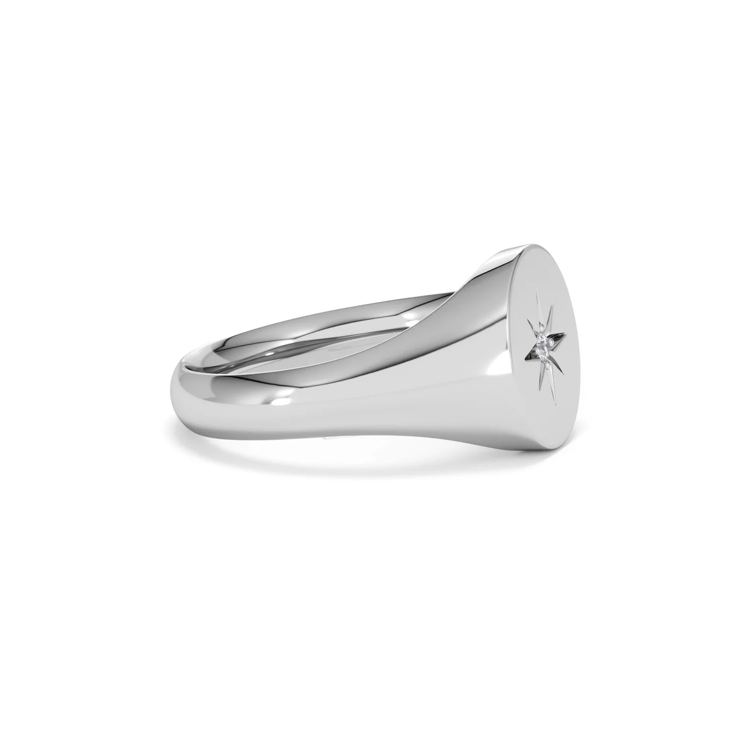 Star Signet Lab Diamond Ring in 925 Silver - Image 25