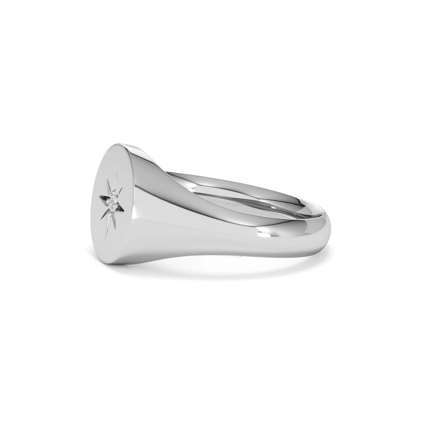 Star Signet Lab Diamond Ring in 925 Silver - Image 75