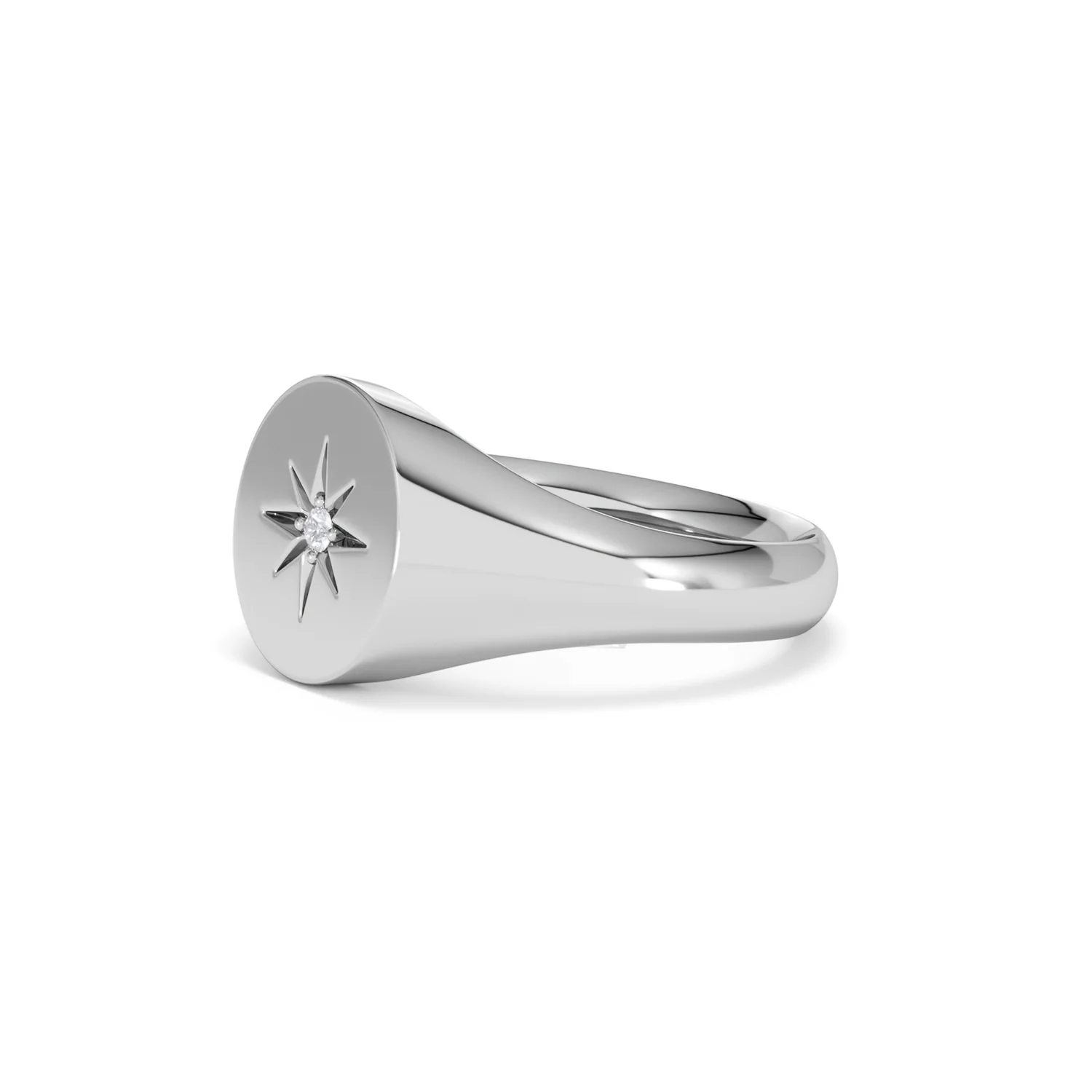 Star Signet Lab Diamond Ring in 925 Silver - Image 78