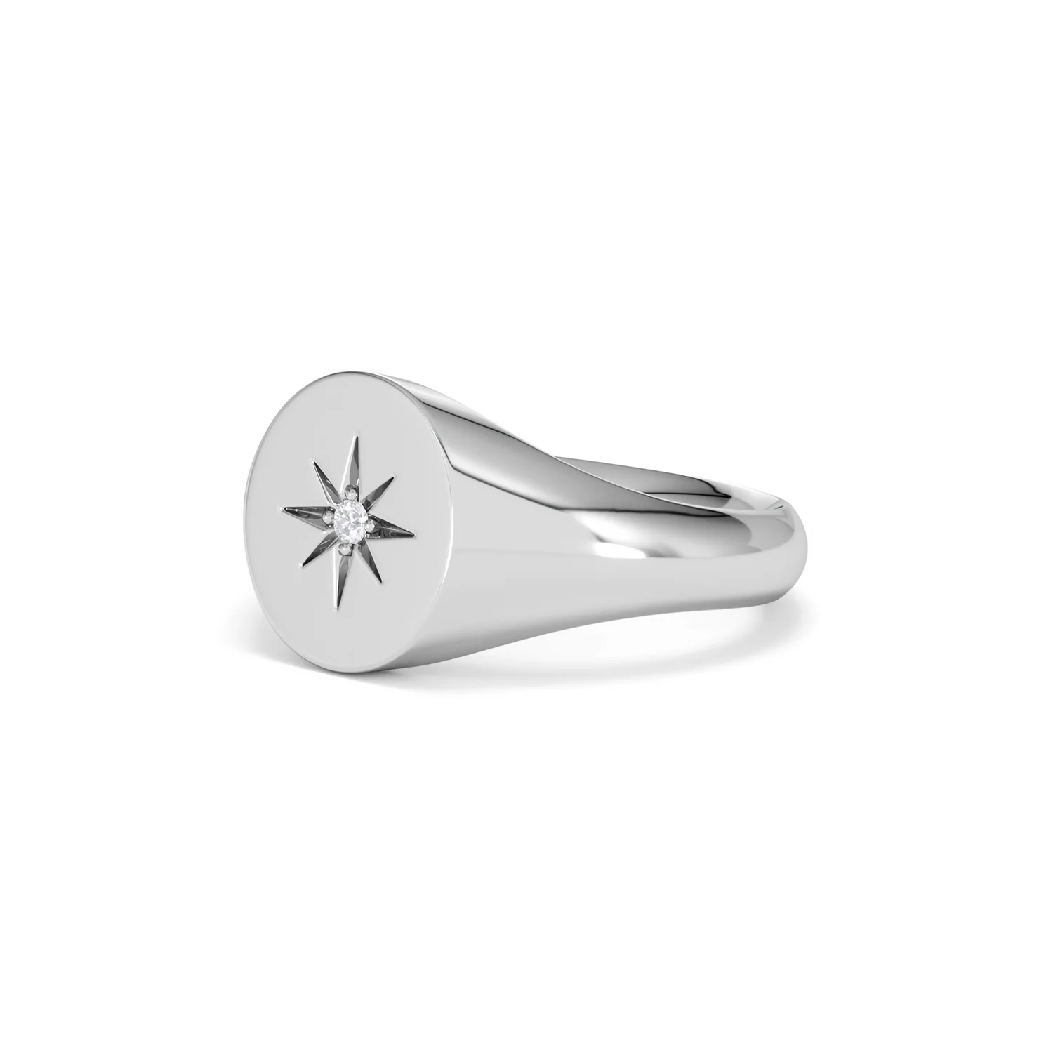 Star Signet Lab Diamond Ring in 925 Silver - Image 81