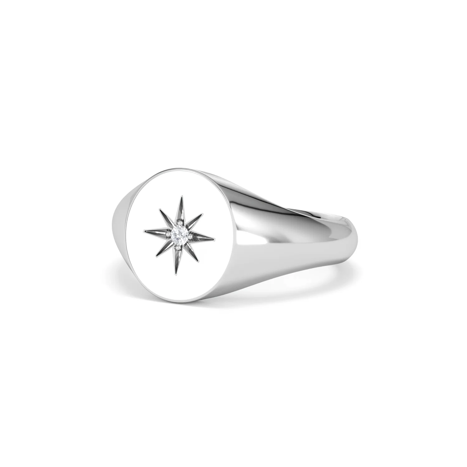 Star Signet Lab Diamond Ring in 925 Silver - Image 84