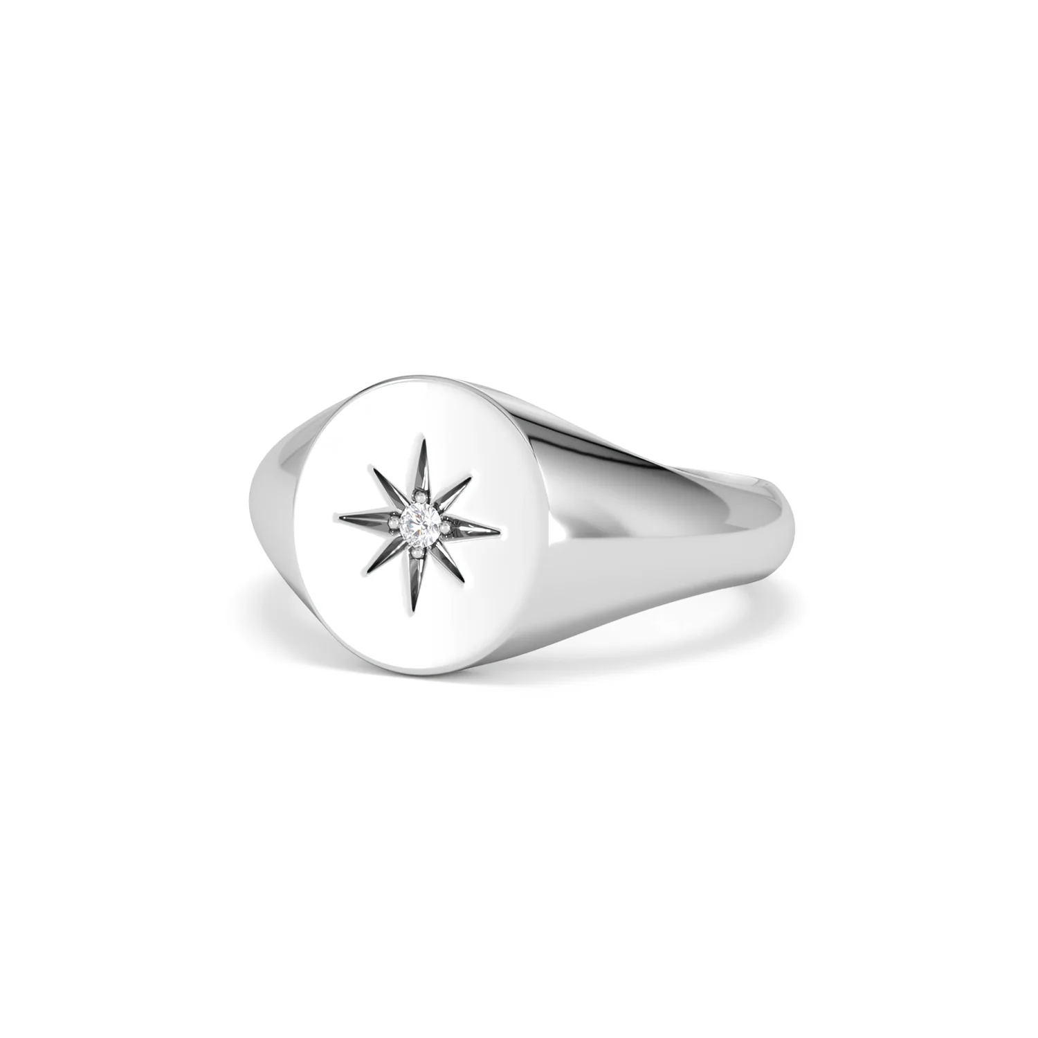 Star Signet Lab Diamond Ring in 925 Silver - Image 85