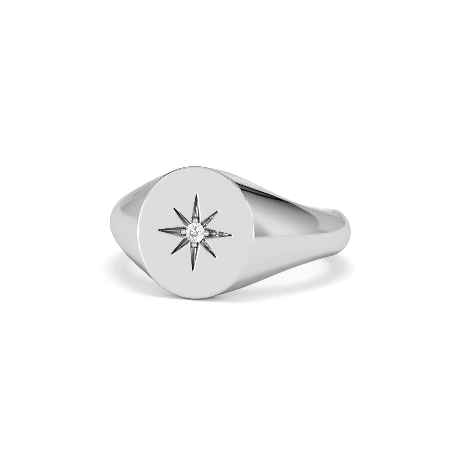 Star Signet Lab Diamond Ring in 925 Silver - Image 86