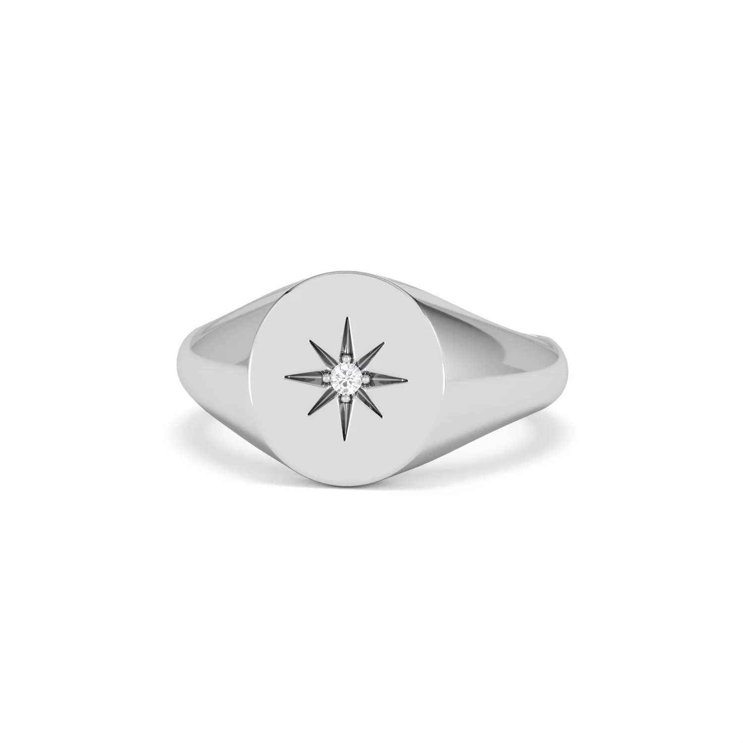 Star Signet Lab Diamond Ring in 925 Silver - Image 88